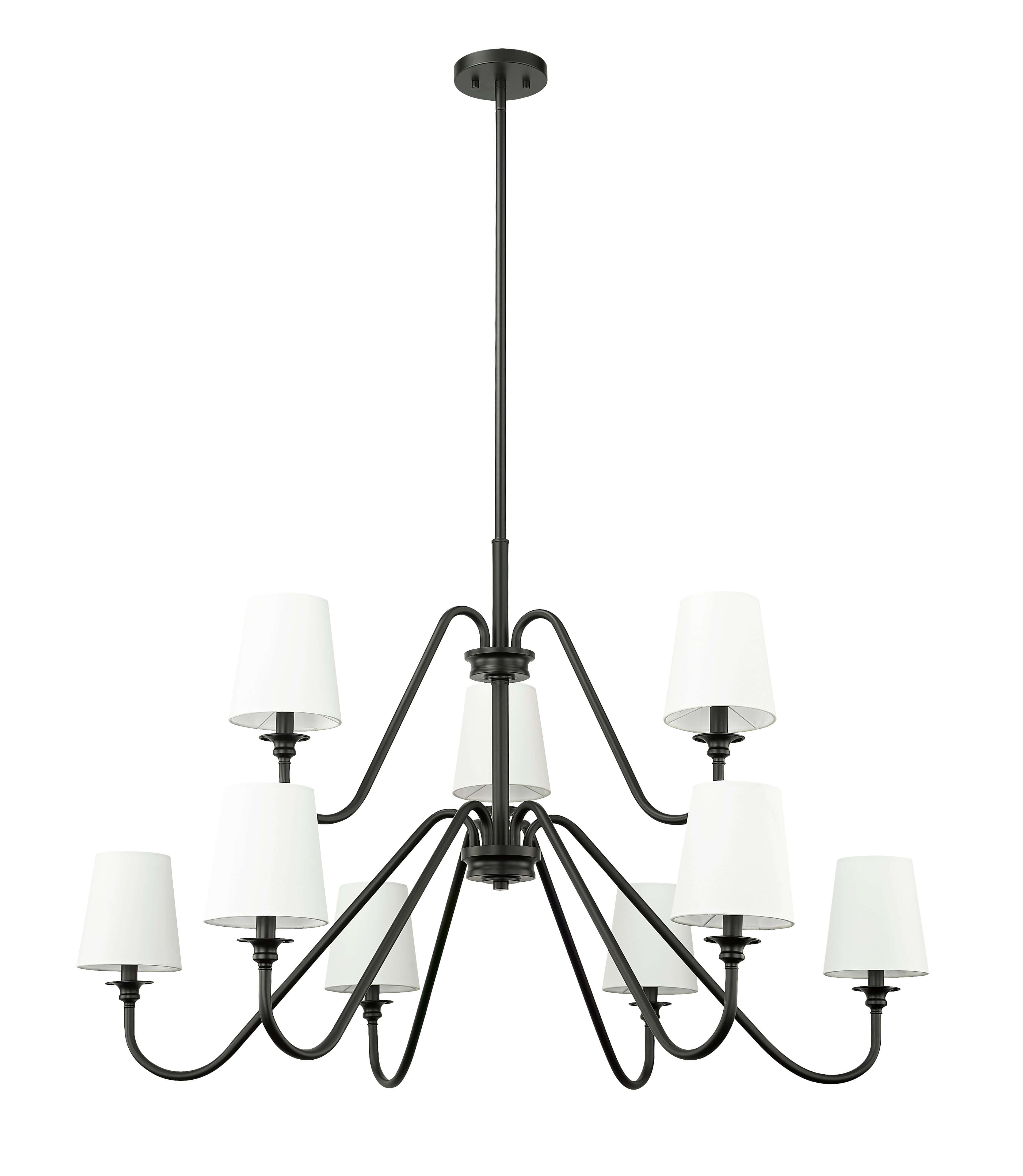 Gianna 9 Light Chandelier Matte Black