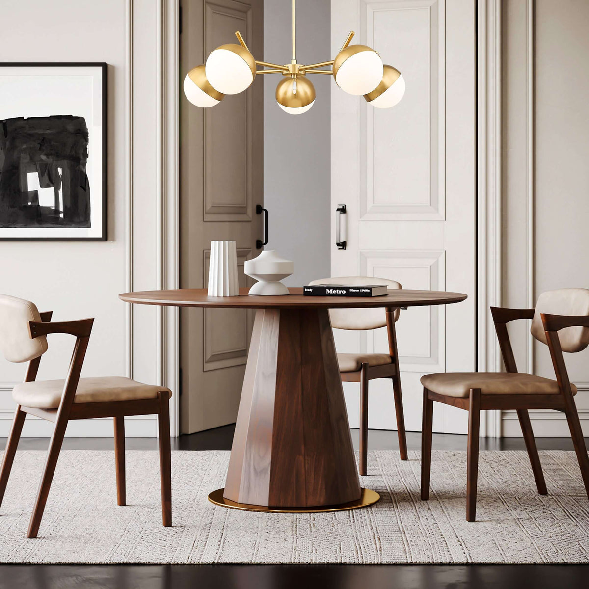 Realm Sphere 5 Light Chandelier Modern Gold