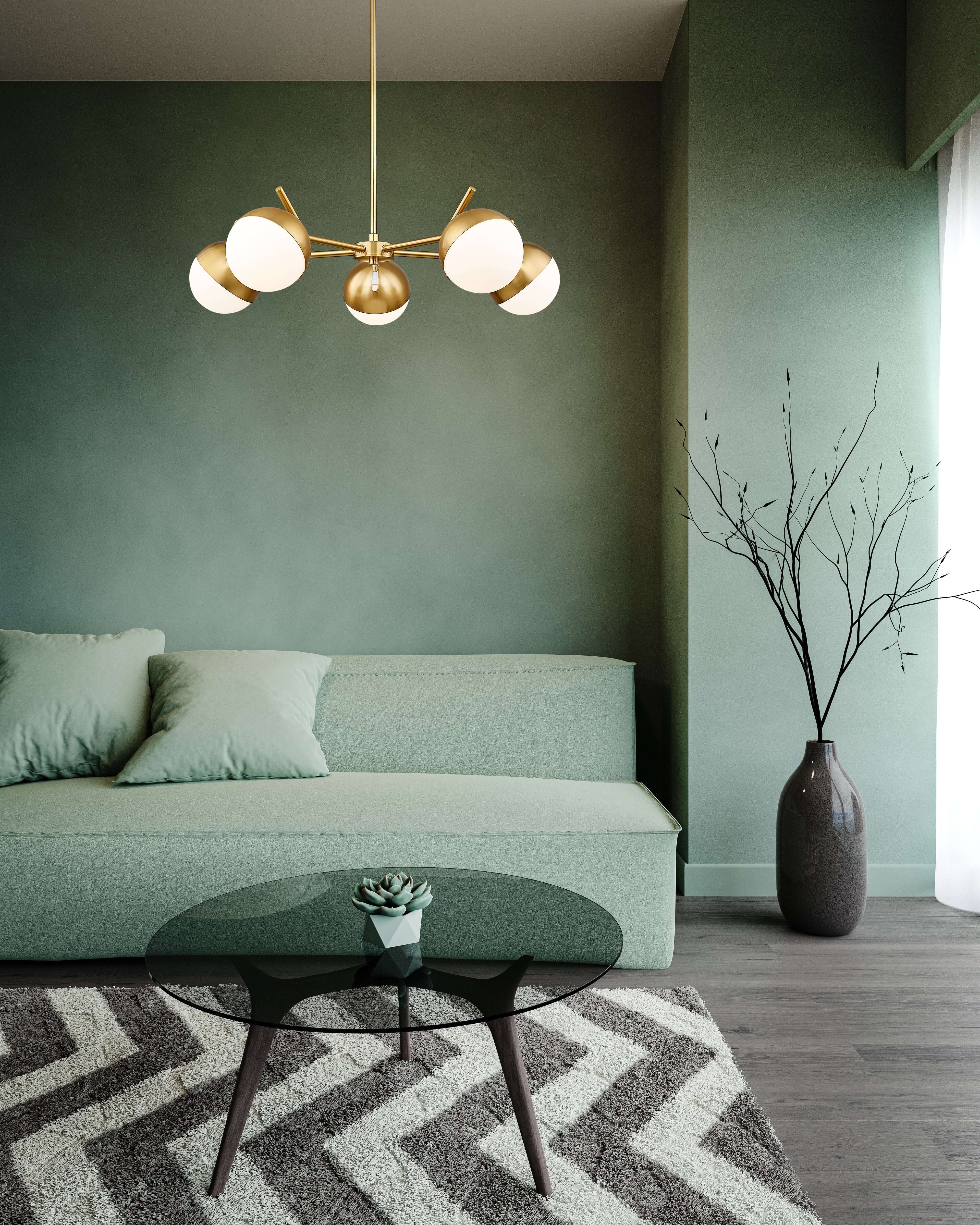 Realm Sphere 5 Light Chandelier Modern Gold