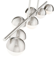Realm Sphere 7 Light Linear Chandelier Brushed Nickel