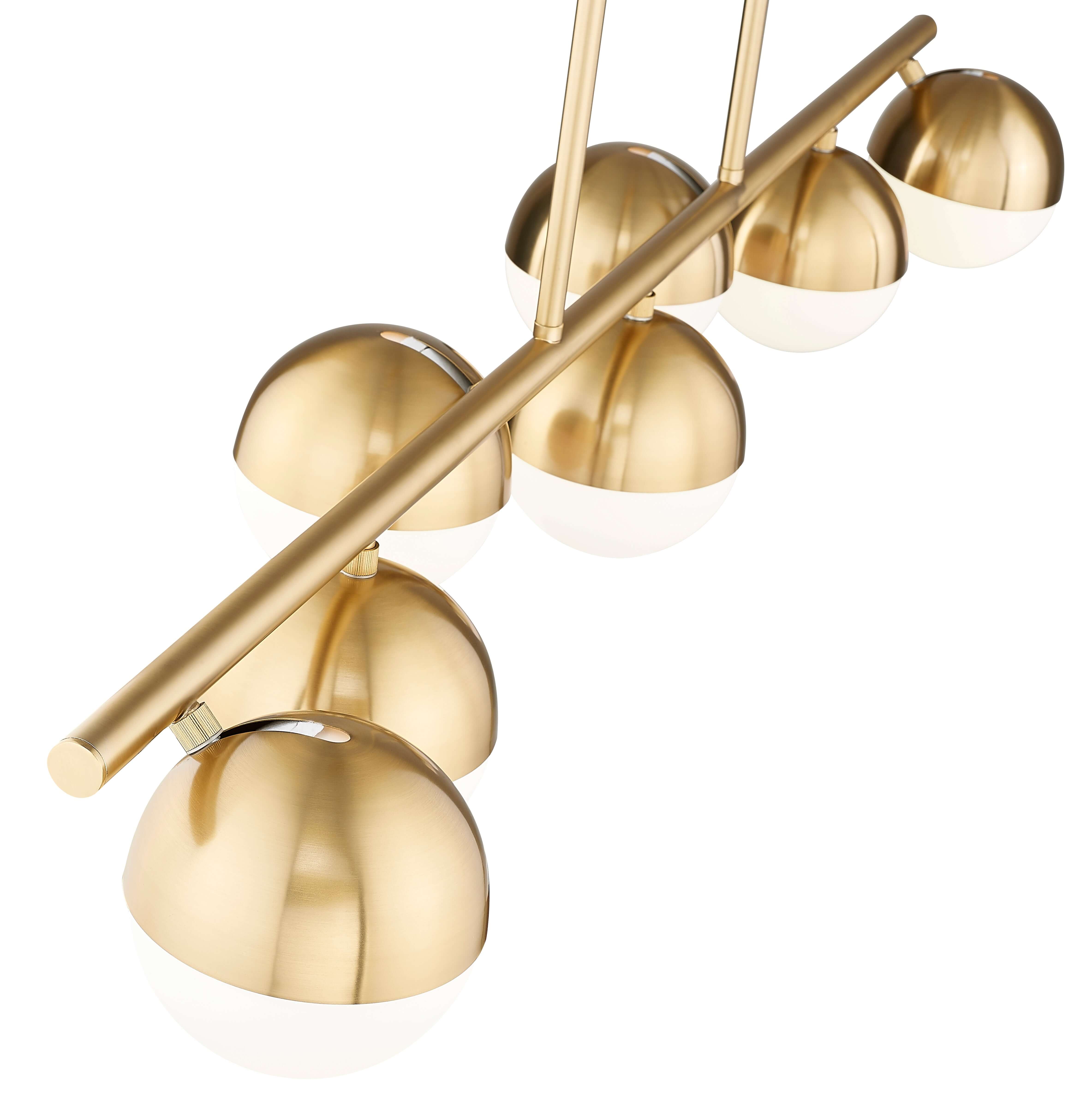 Realm Sphere 7 Light Linear Chandelier Modern Gold