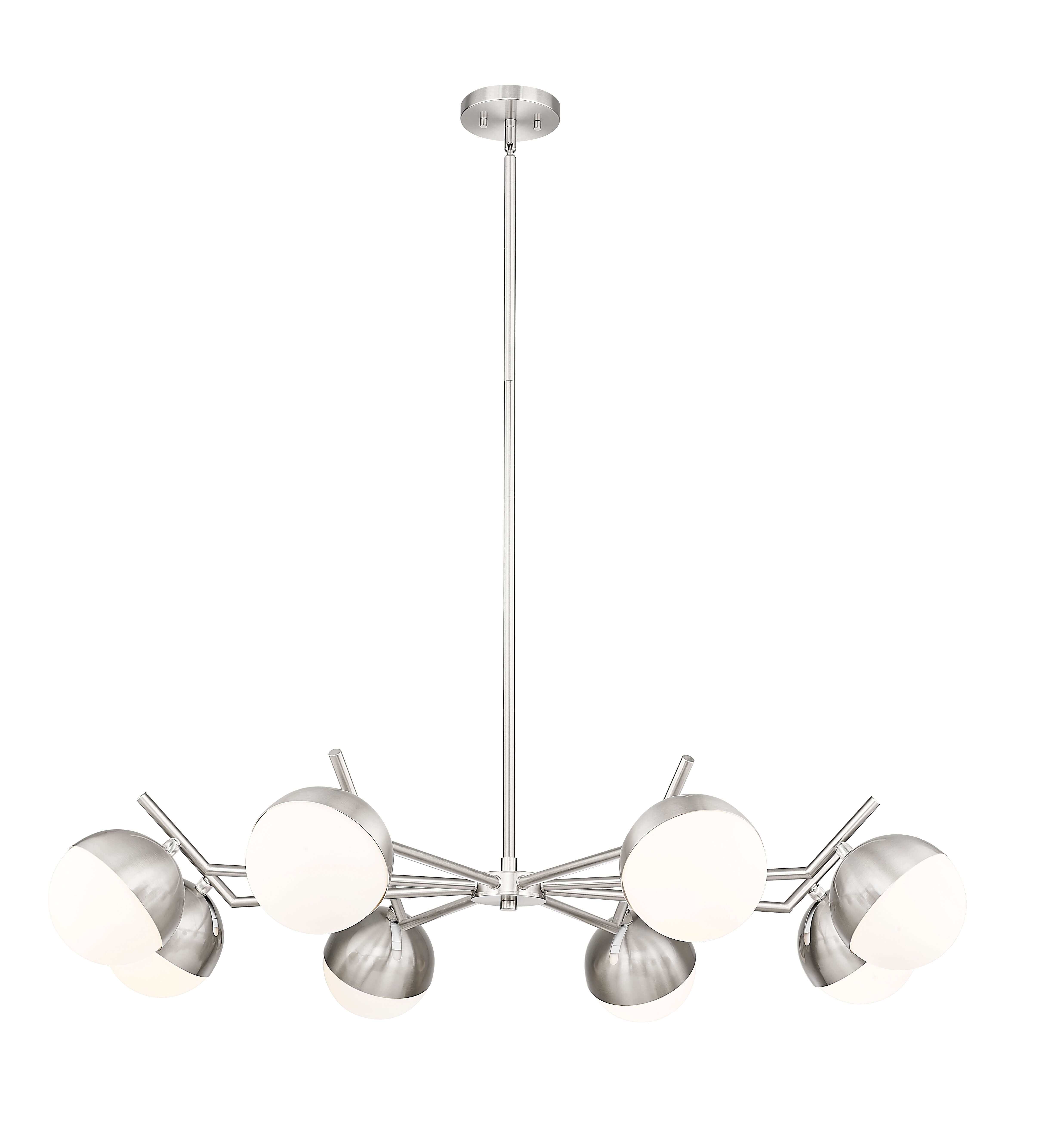 Realm Sphere 8 Light Chandelier Brushed Nickel