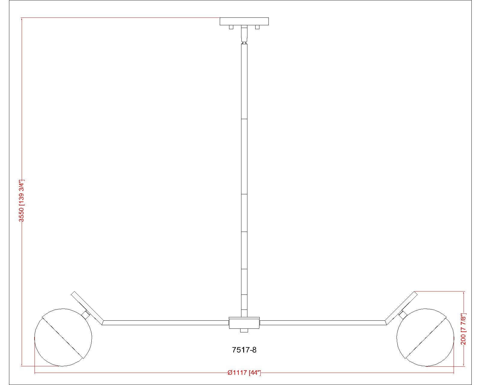 Realm Sphere 8 Light Chandelier Brushed Nickel