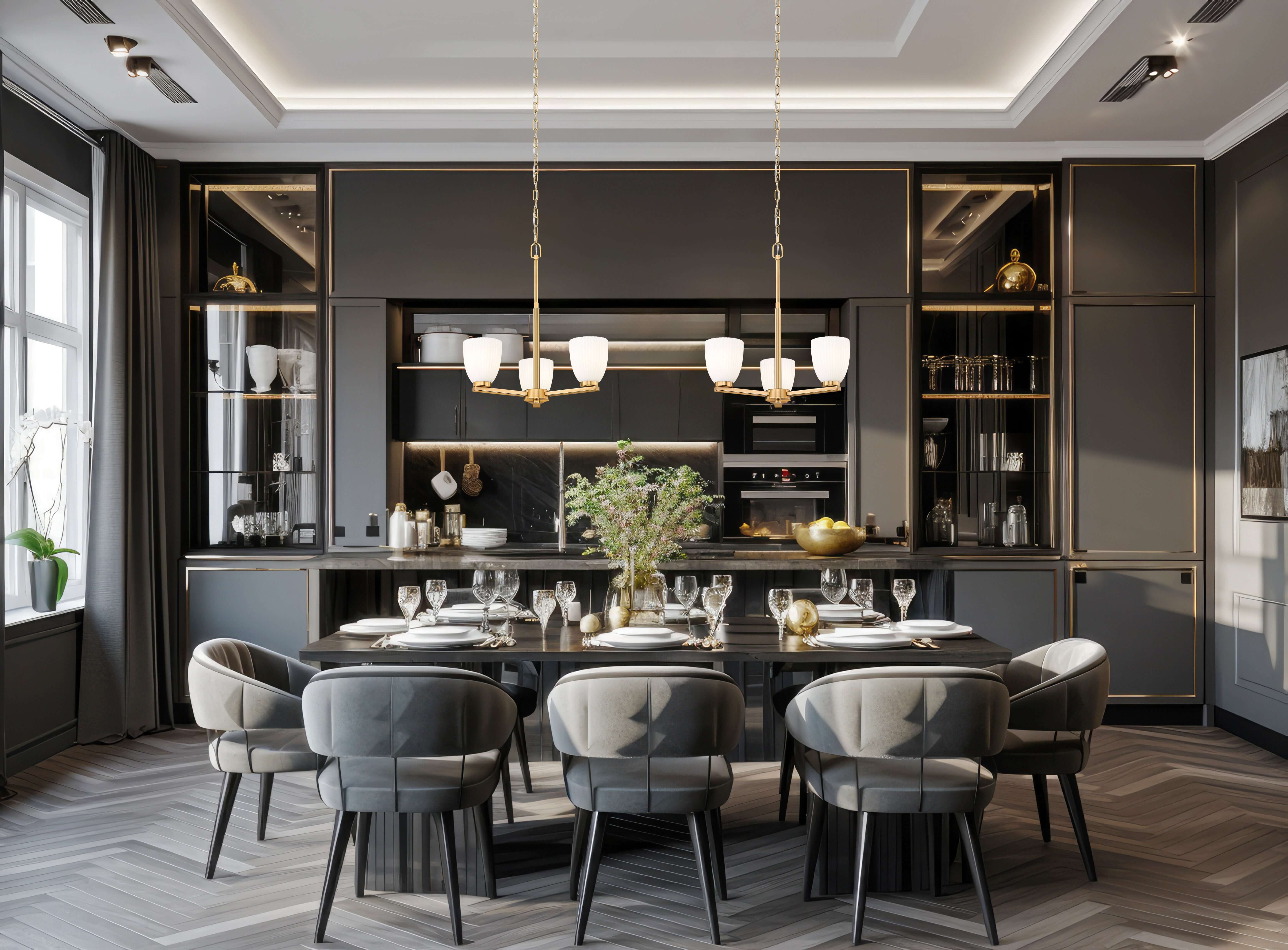 Naya 3 Light Chandelier Modern Gold
