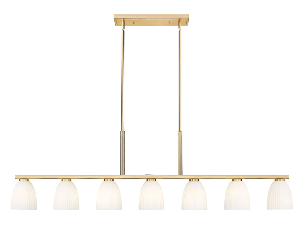 Naya 7 Light Linear Chandelier Modern Gold