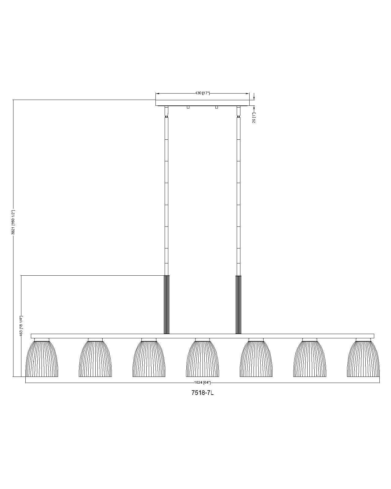 Naya 7 Light Linear Chandelier Modern Gold