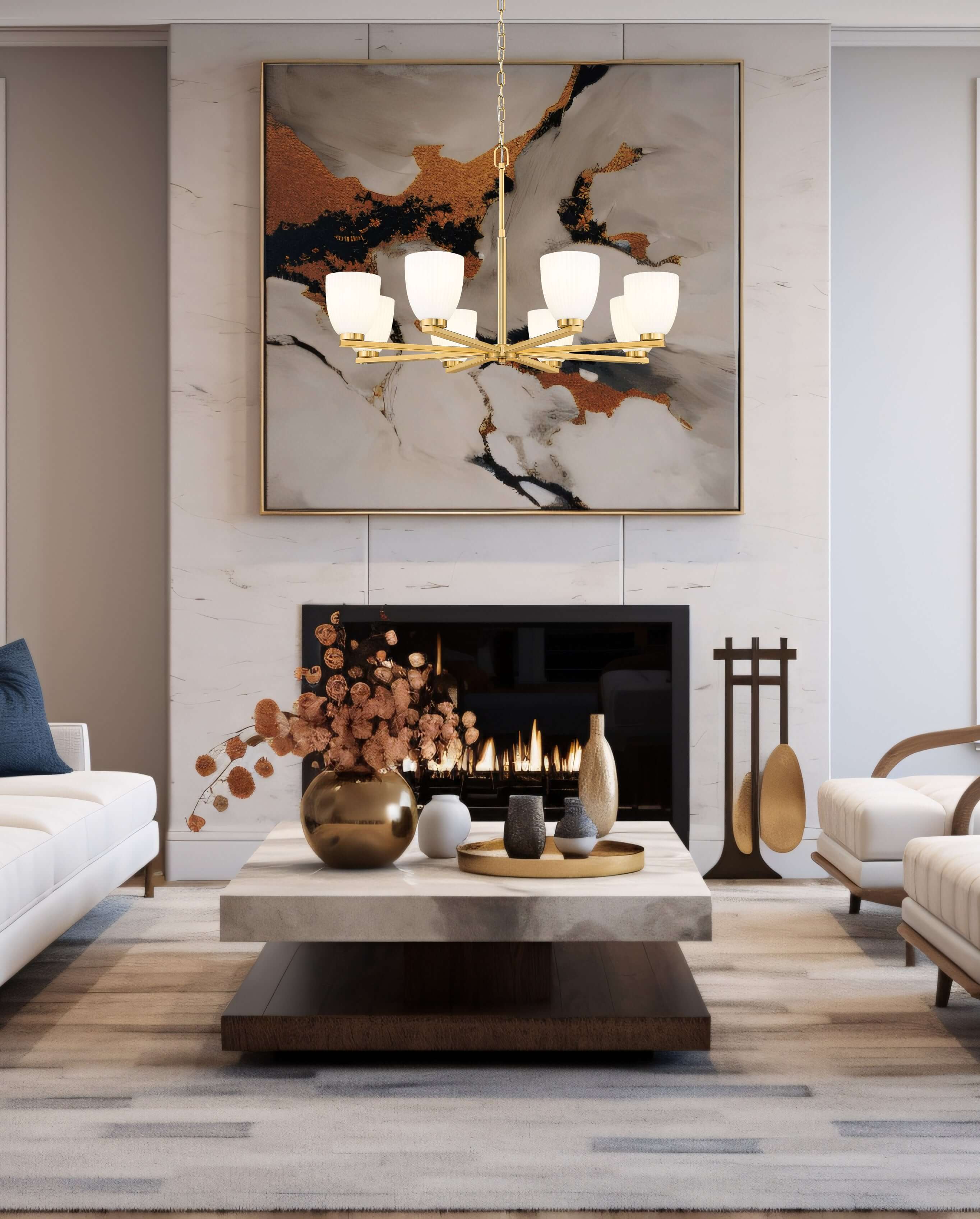 Naya 8 Light Chandelier Modern Gold