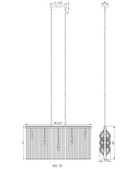 Contour 5 Light Linear Chandelier White