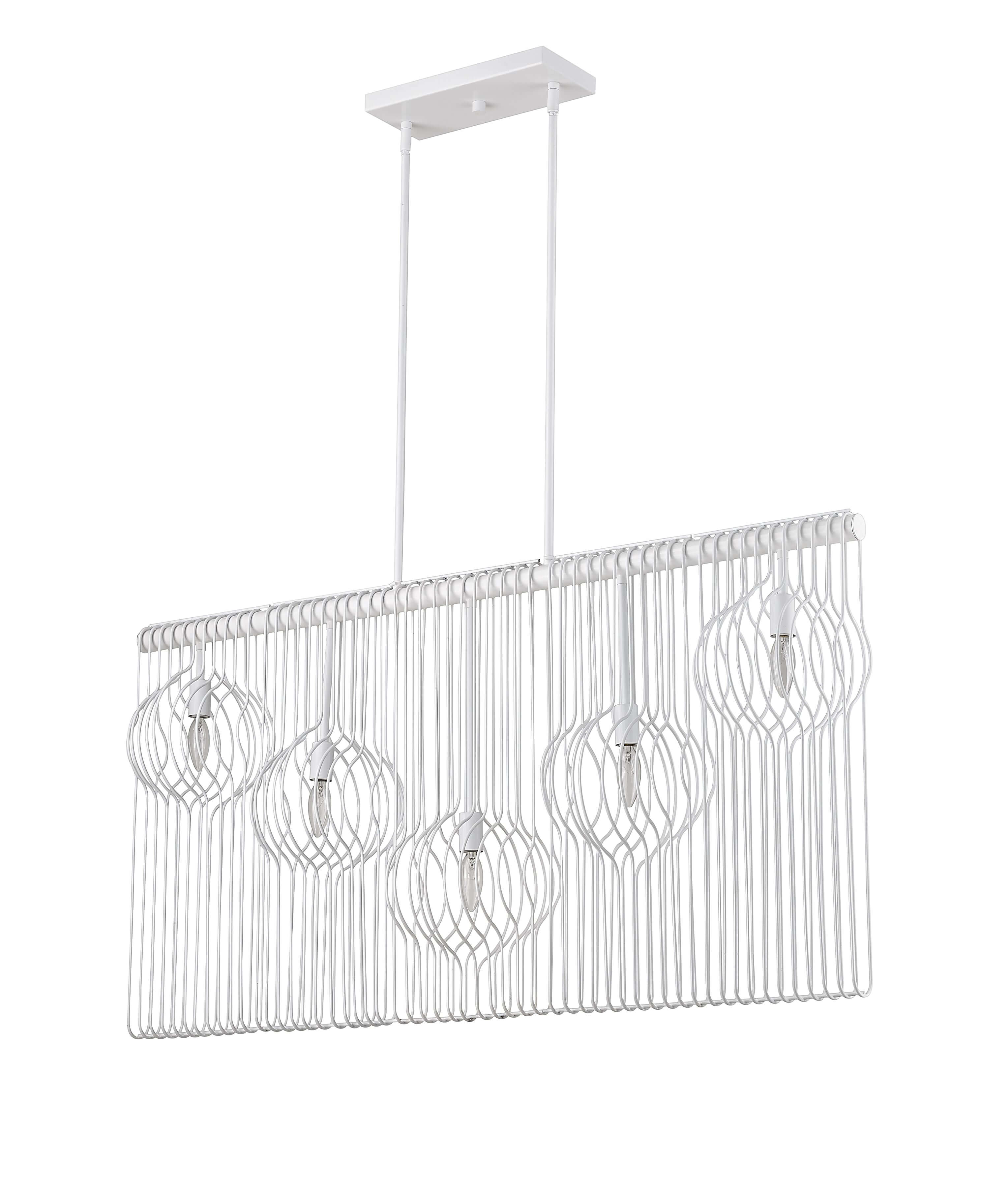 Contour 5 Light Linear Chandelier White