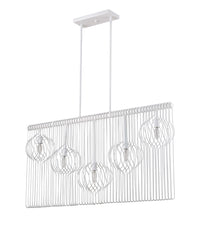 Contour 5 Light Linear Chandelier White