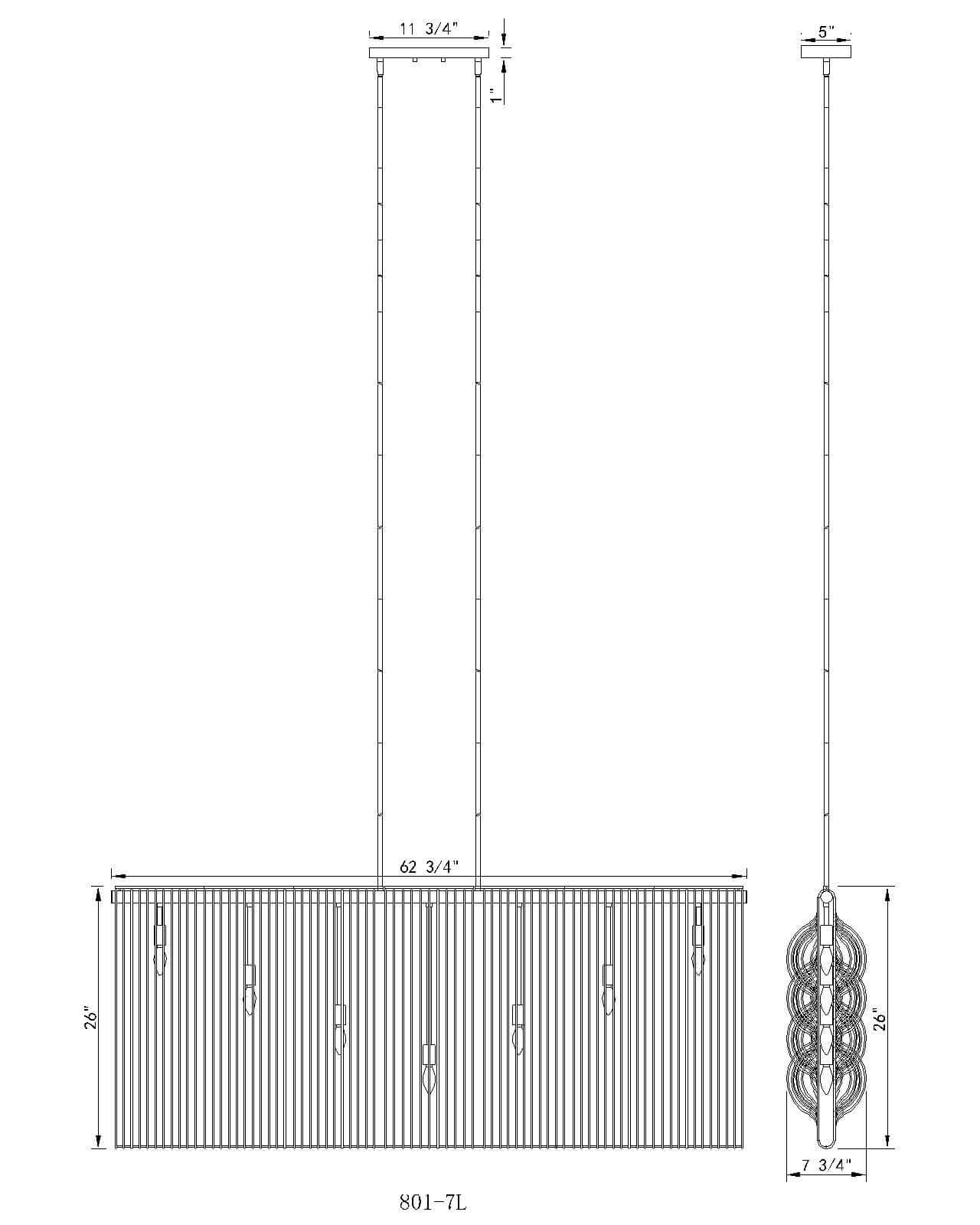 Contour 7 Light Linear Chandelier White