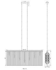 Contour 7 Light Linear Chandelier White