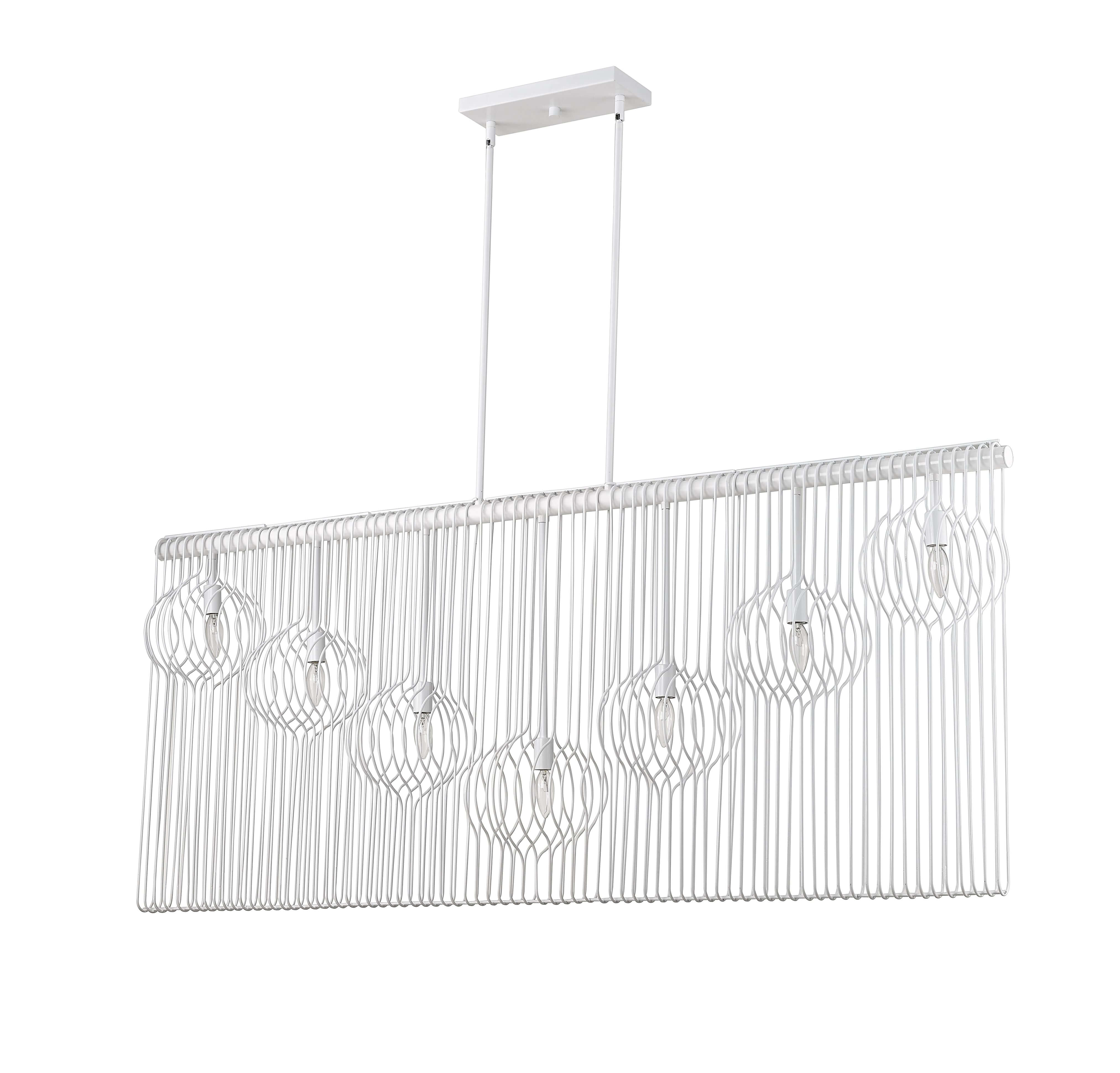 Contour 7 Light Linear Chandelier White