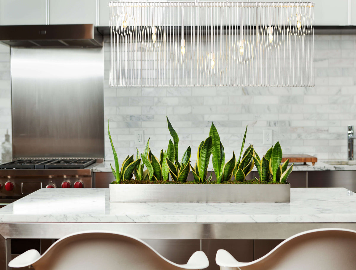 Contour 7 Light Linear Chandelier White