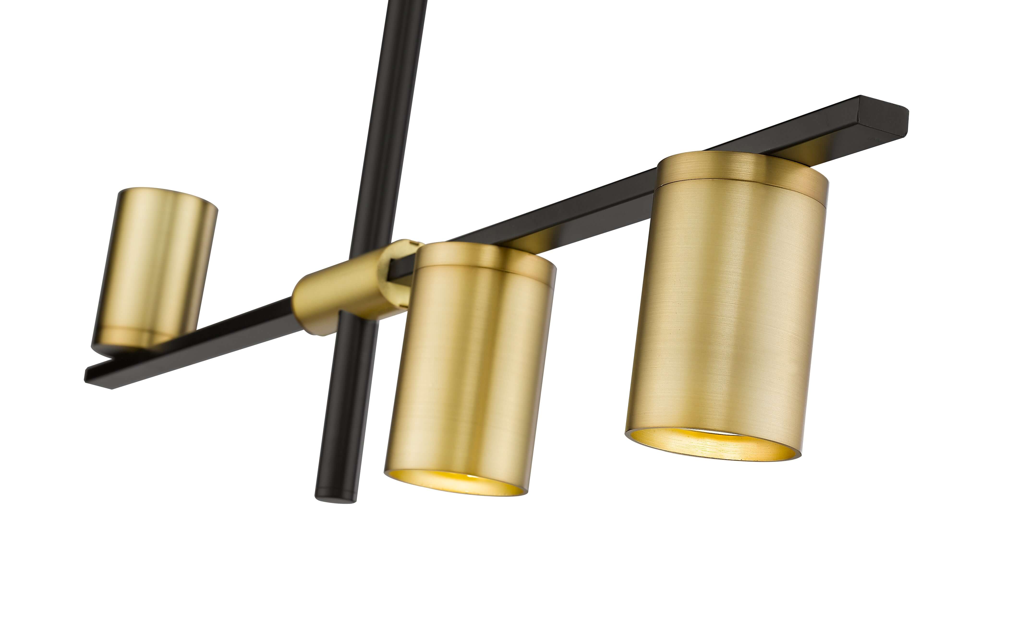 Calumet 3 Light Linear Chandelier Matte Black + Olde Brass