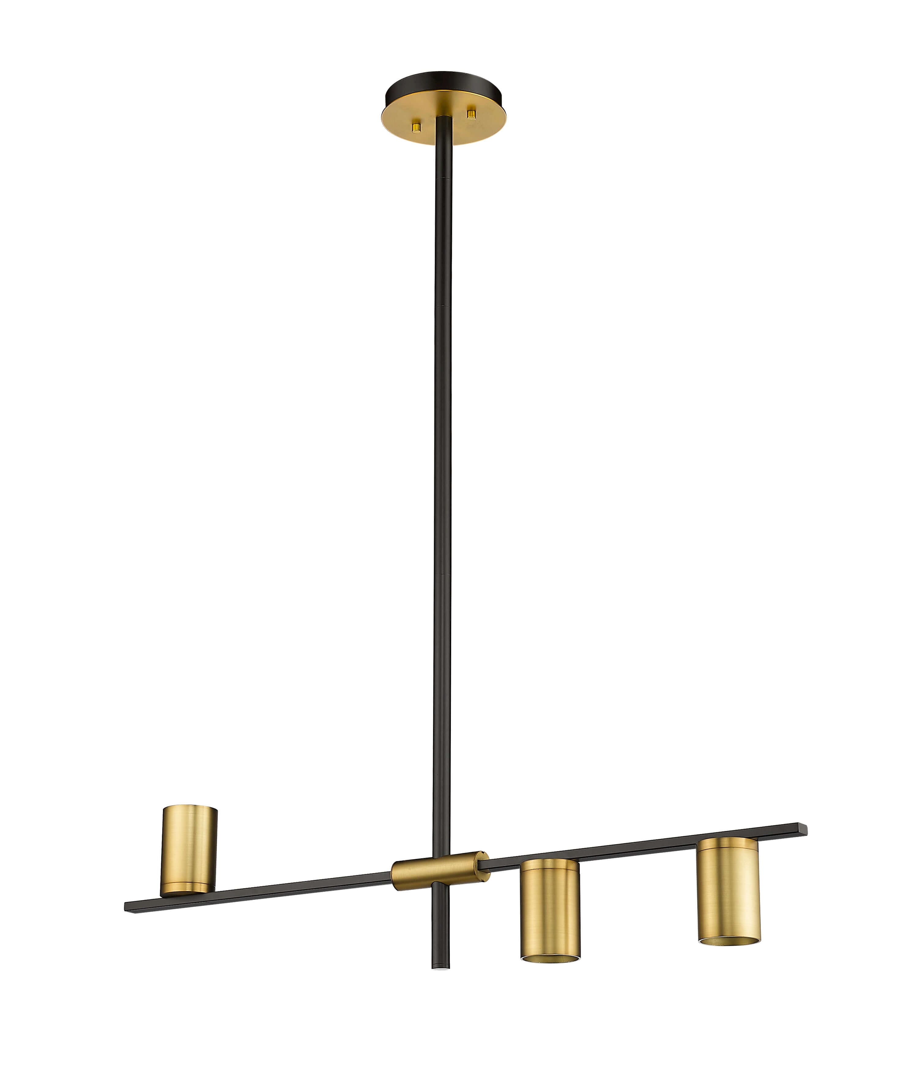 Calumet 3 Light Linear Chandelier Matte Black + Olde Brass