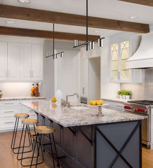 Calumet GU10 3 Light Linear Chandelier Matte Black + Polished Nickel