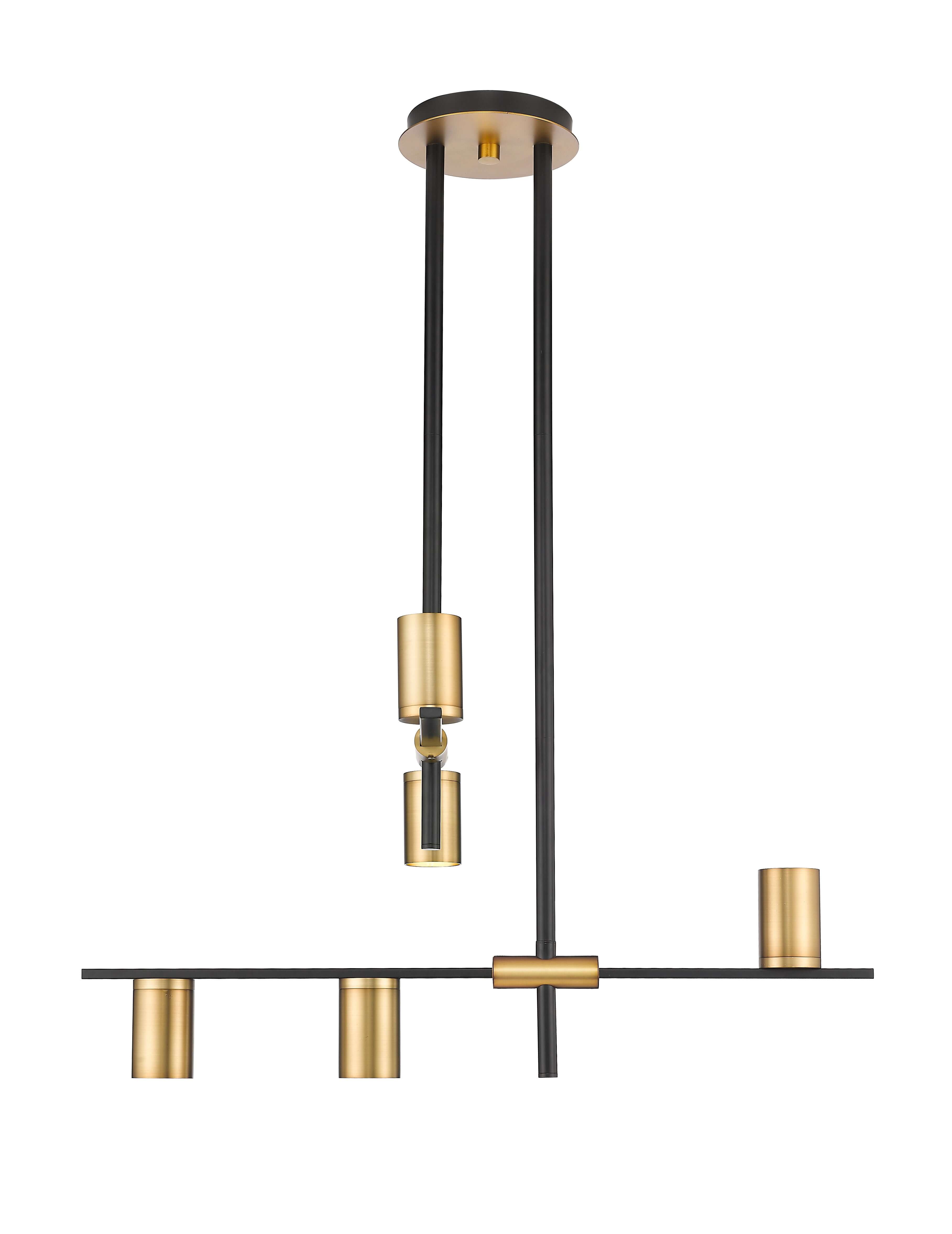 Calumet GU10 5 Light Chandelier Matte Black + Olde Brass