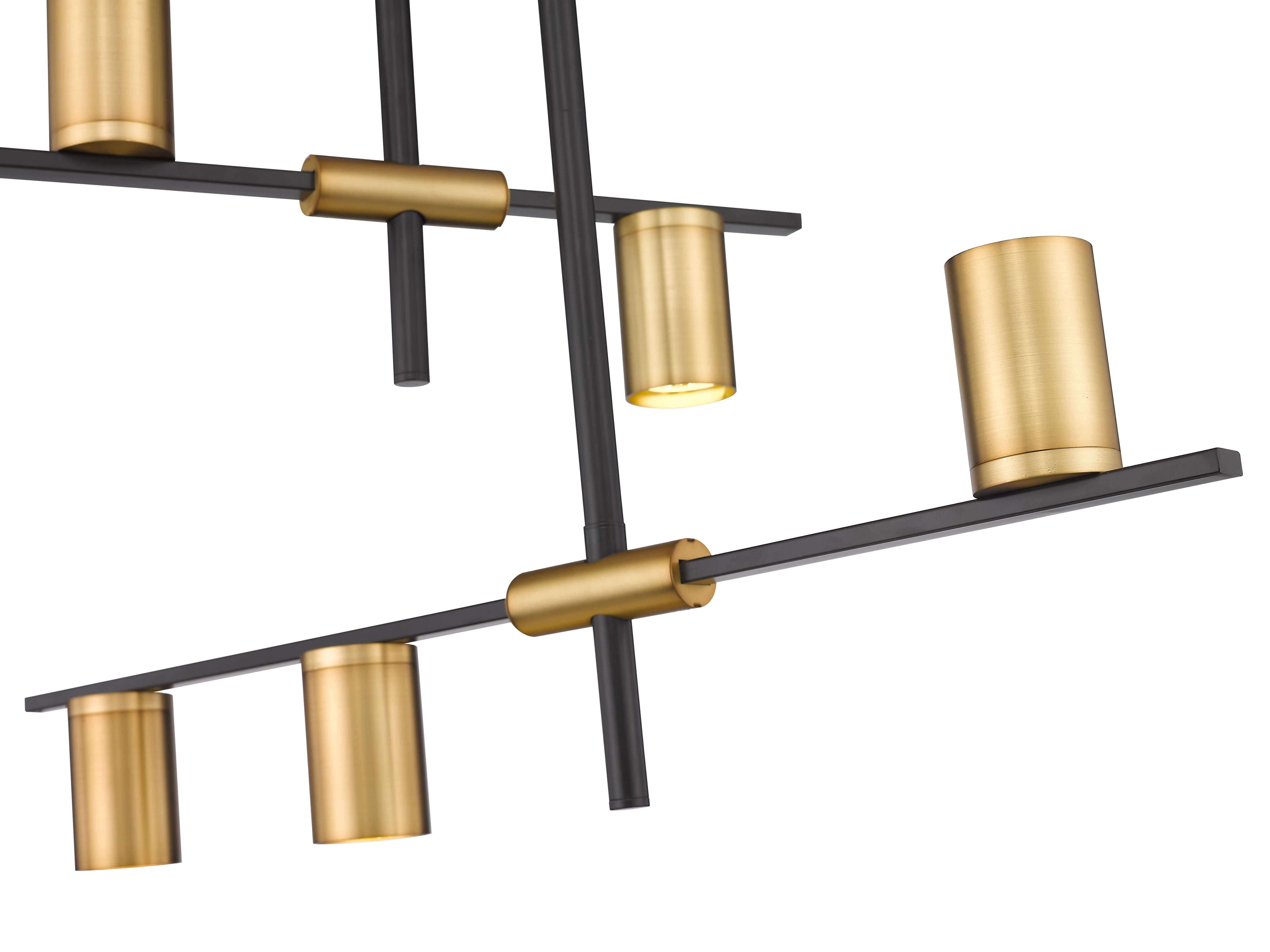 Calumet GU10 5 Light Chandelier Matte Black + Olde Brass