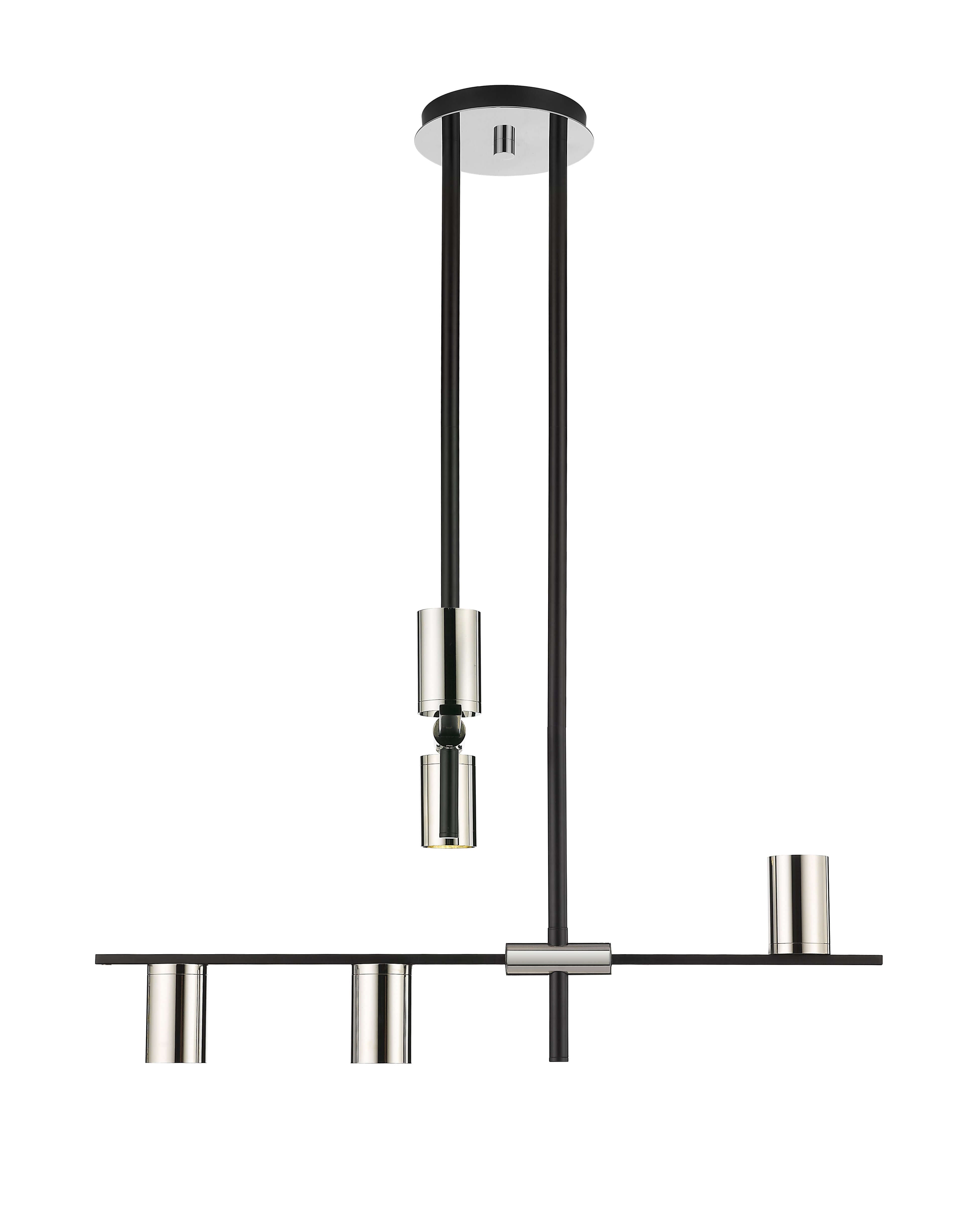 Calumet GU10 5 Light Chandelier Matte Black + Polished Nickel