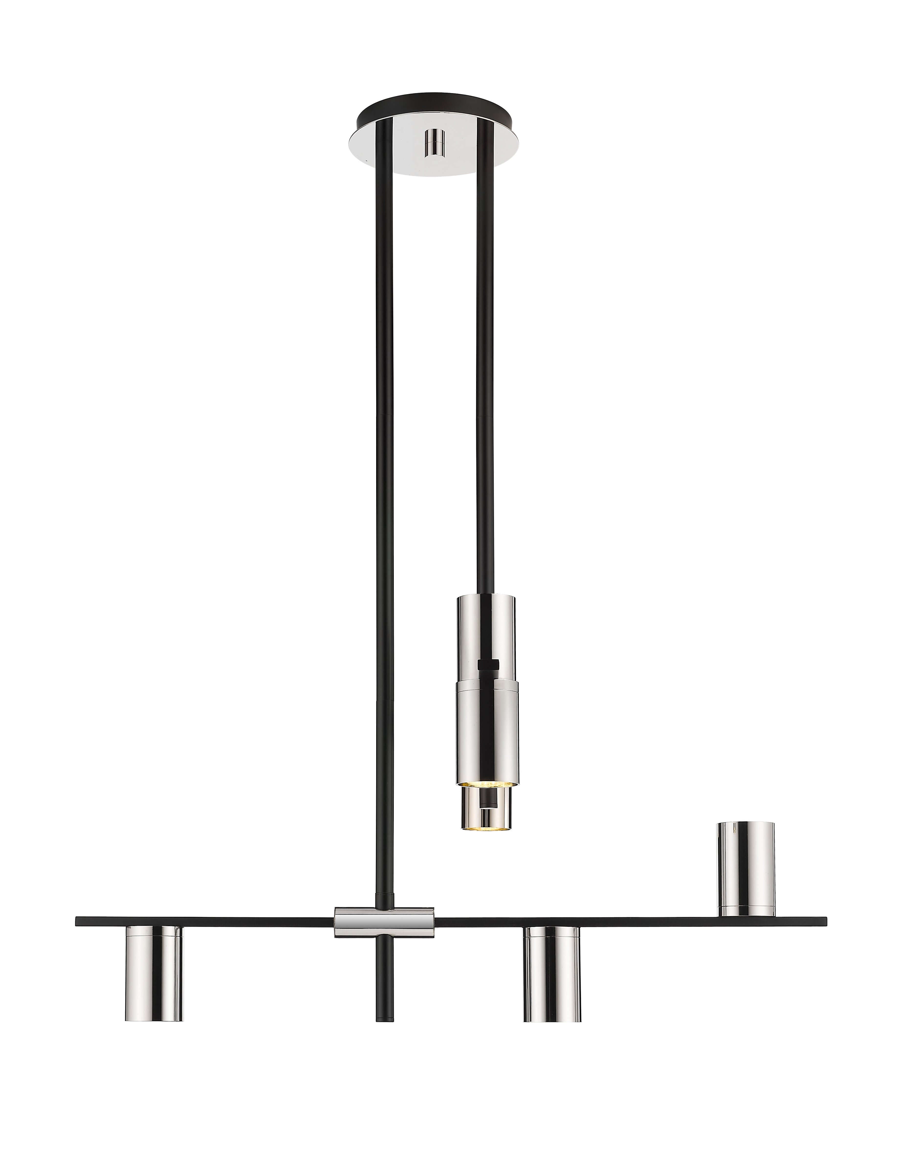 Calumet GU10 6 Light Chandelier Matte Black + Polished Nickel