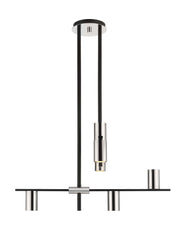 Calumet GU10 6 Light Chandelier Matte Black + Polished Nickel