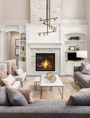 Calumet GU10 9 Light Chandelier Matte Black + Olde Brass
