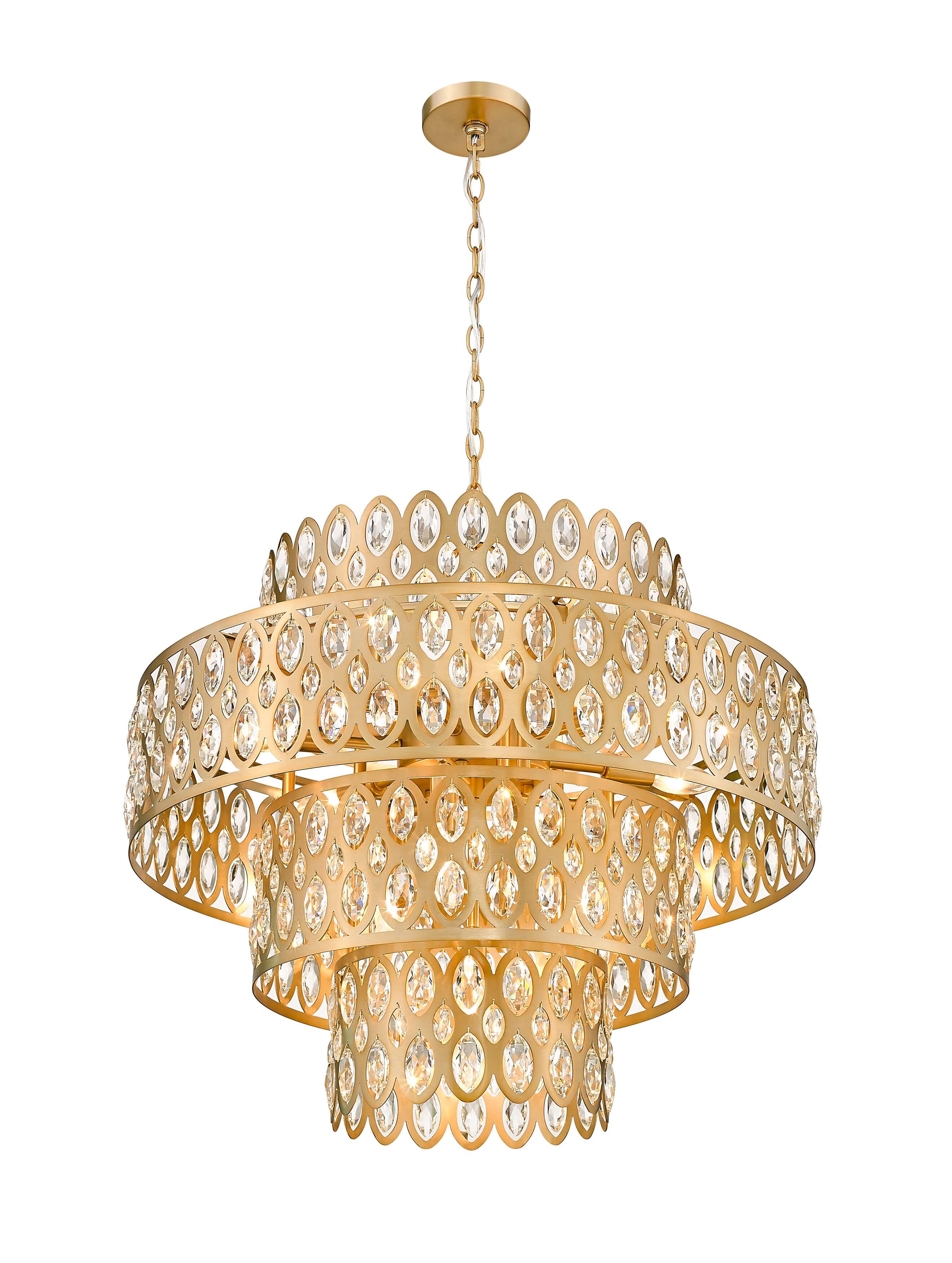 Dealey 13 Light Chandelier Heirloom Brass