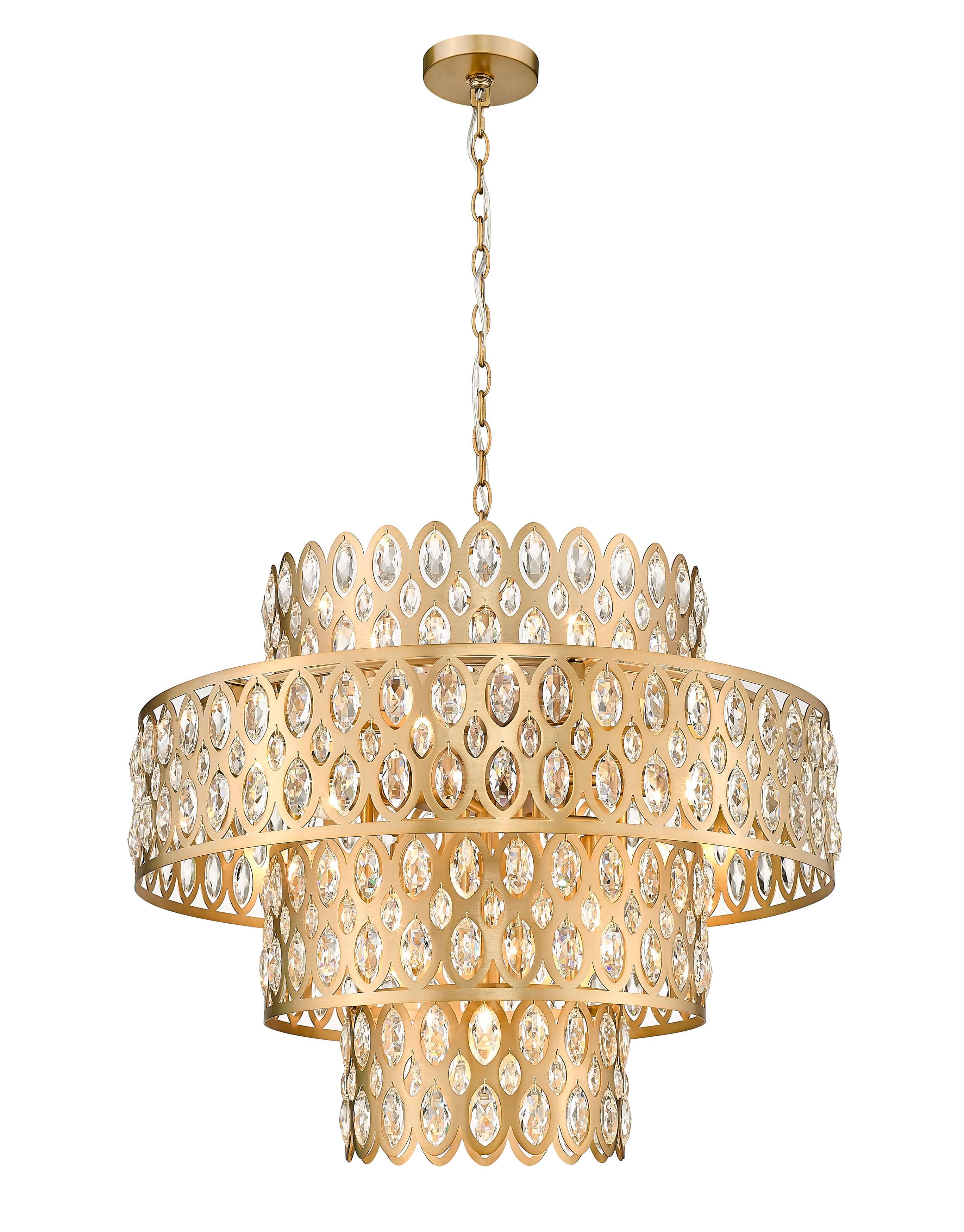 Dealey 13 Light Chandelier Heirloom Brass