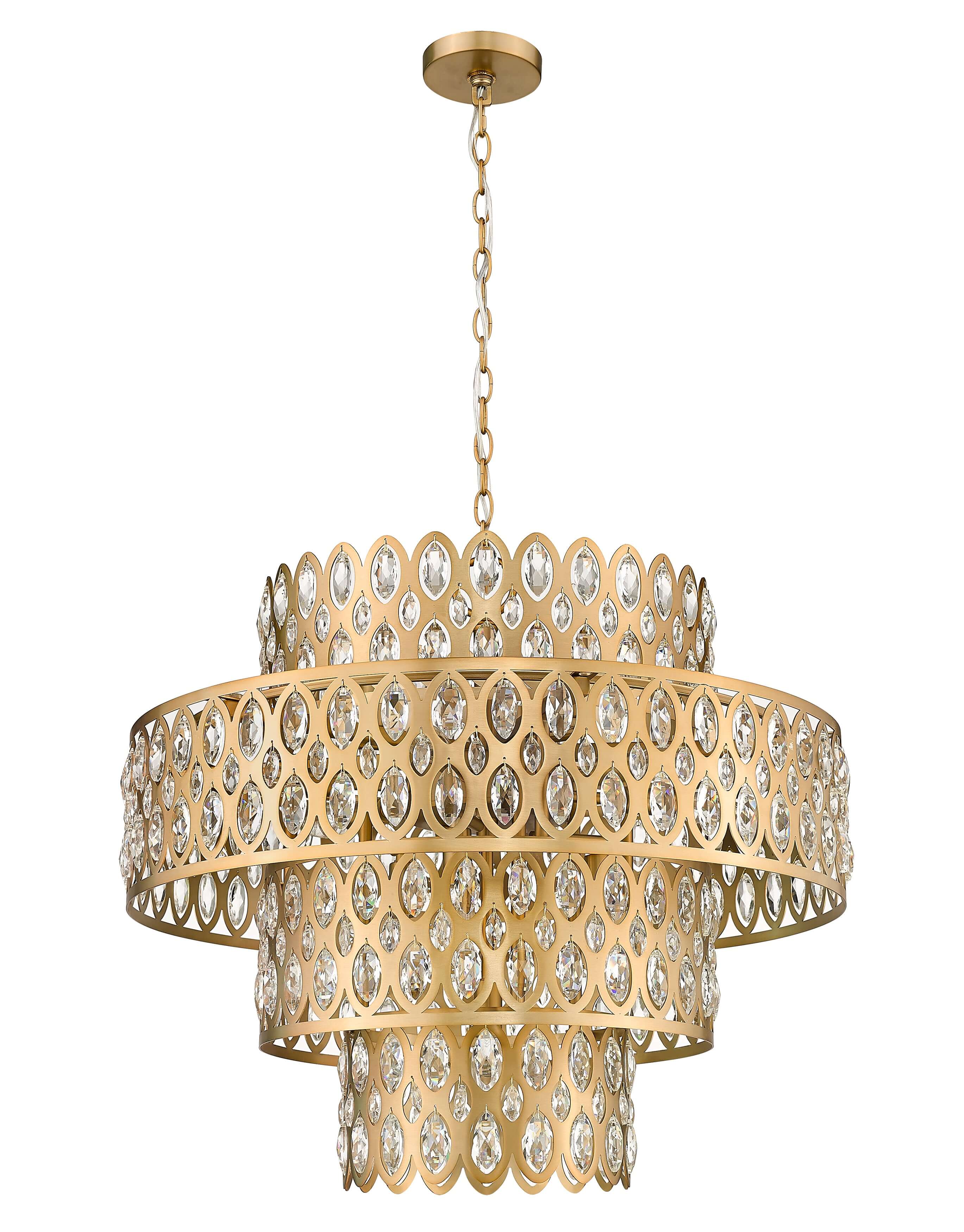 Dealey 13 Light Chandelier Heirloom Brass