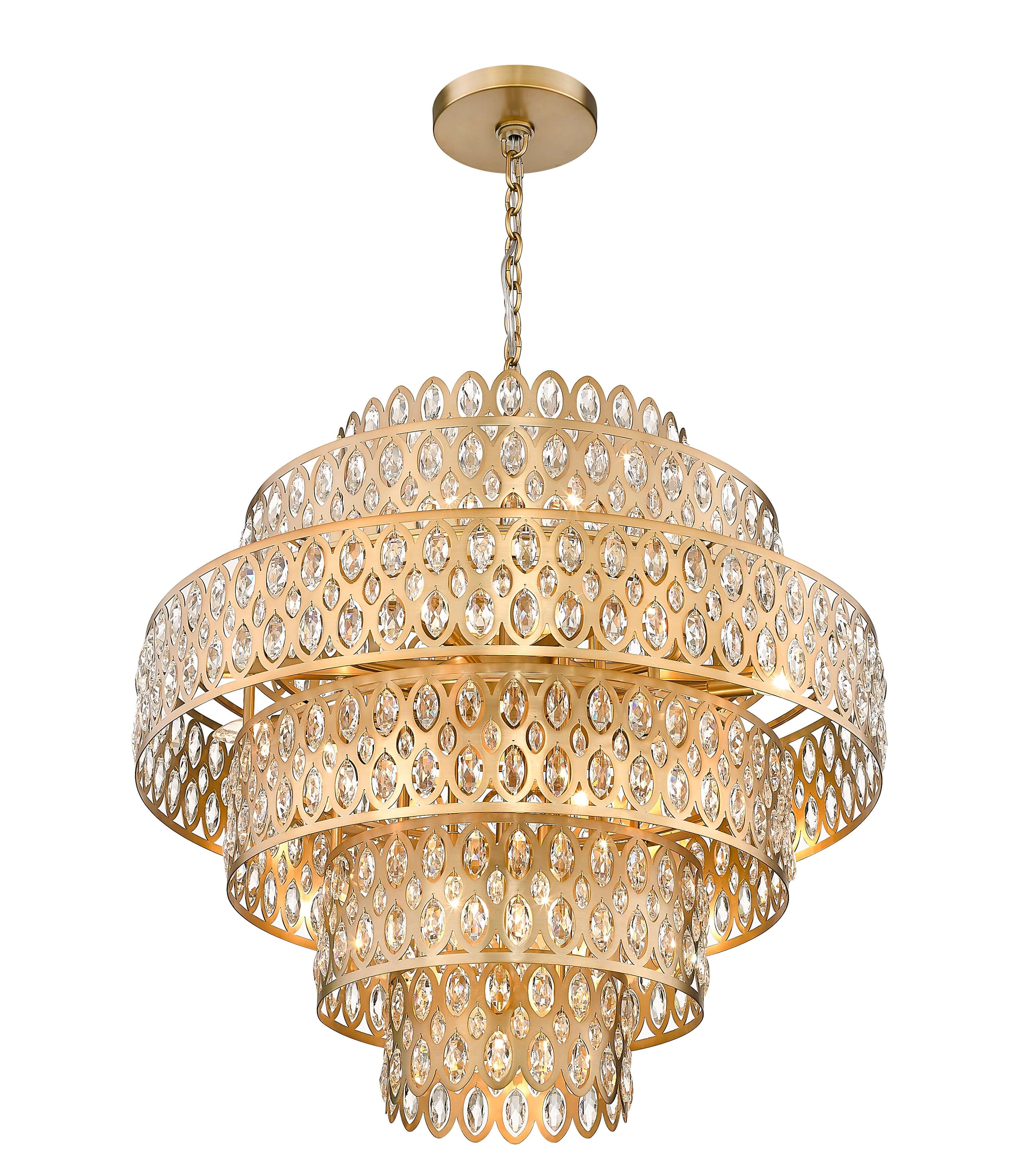 Dealey 17 Light Chandelier Heirloom Brass