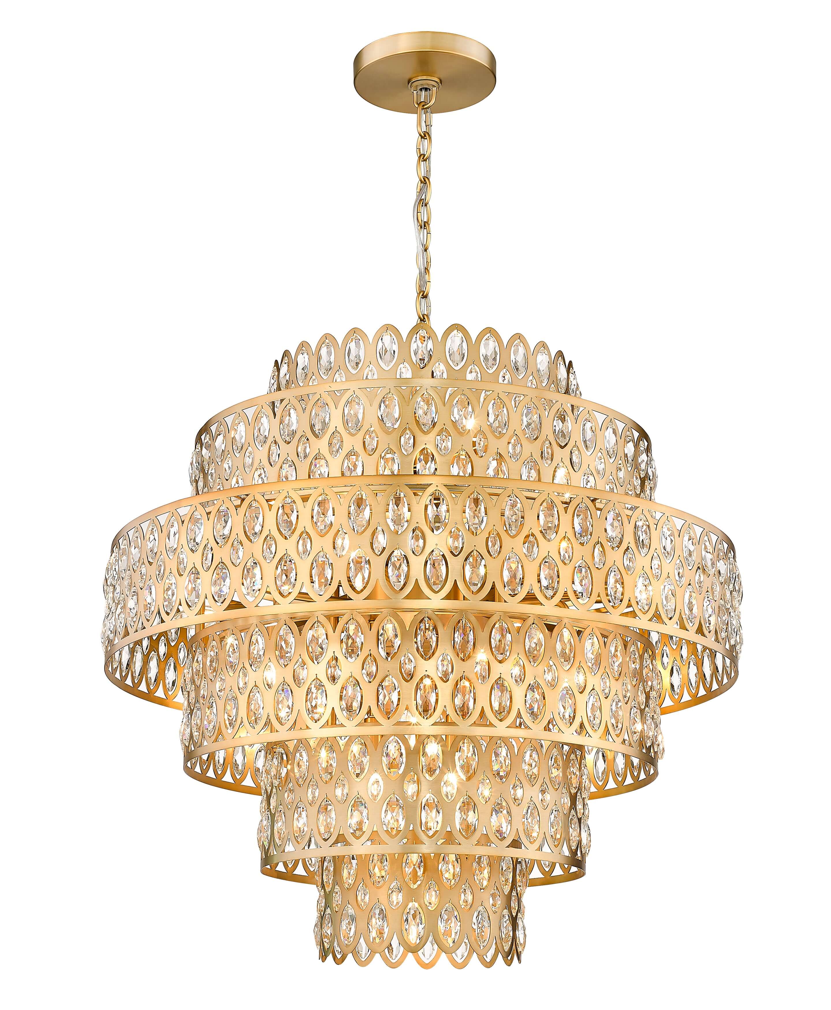 Dealey 17 Light Chandelier Heirloom Brass