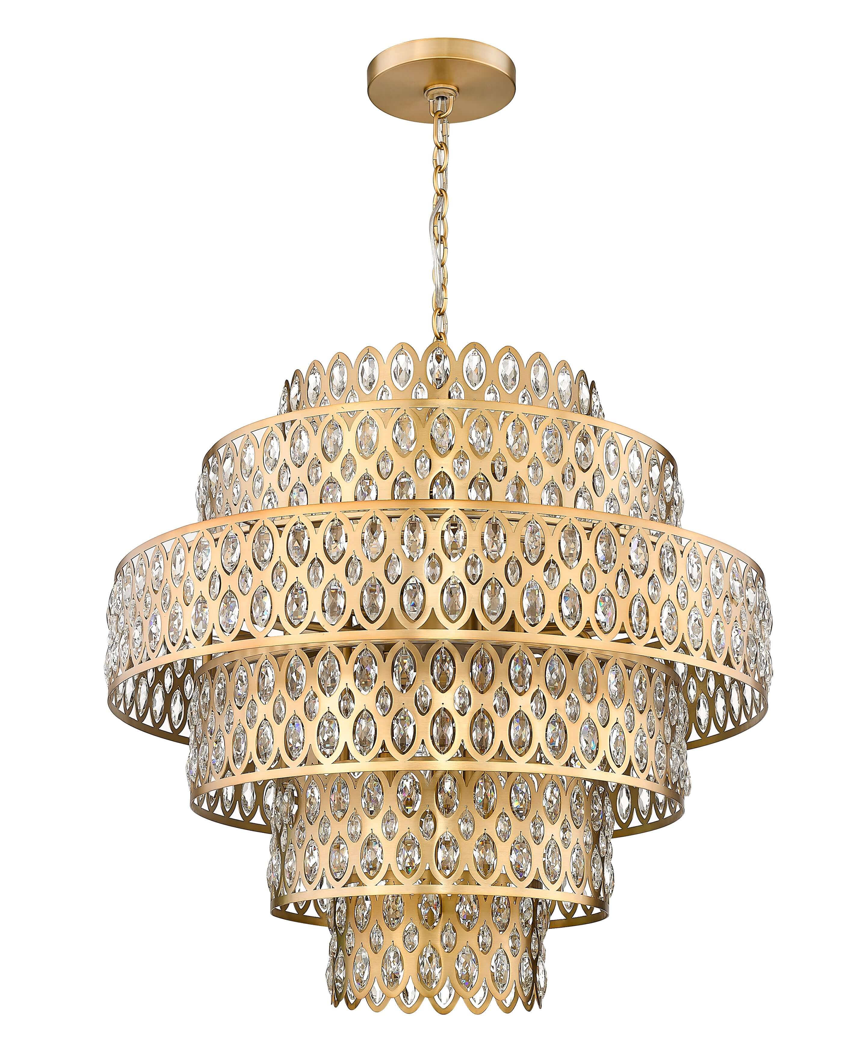 Dealey 17 Light Chandelier Heirloom Brass