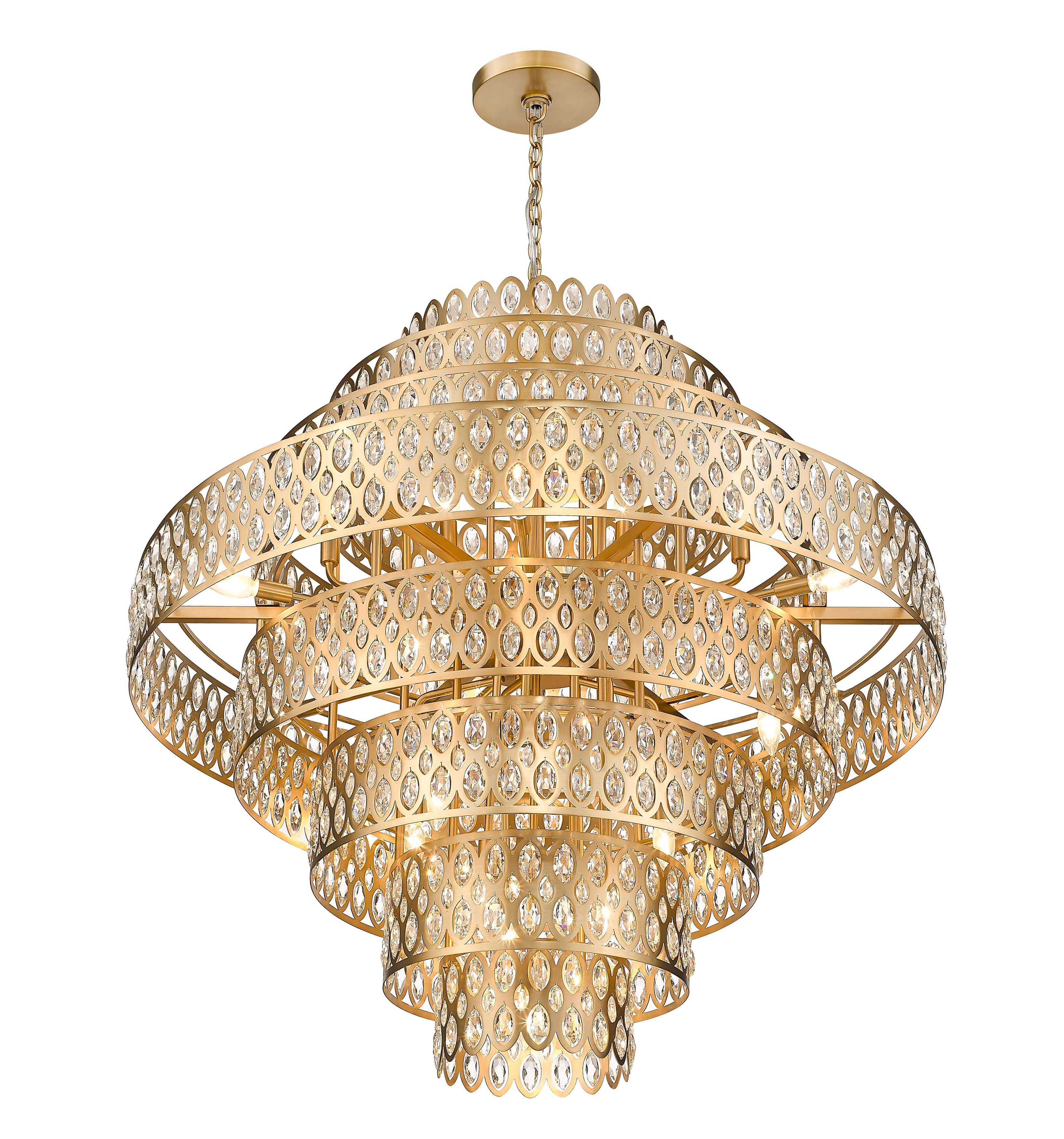 Dealey 25 Light Chandelier Heirloom Brass
