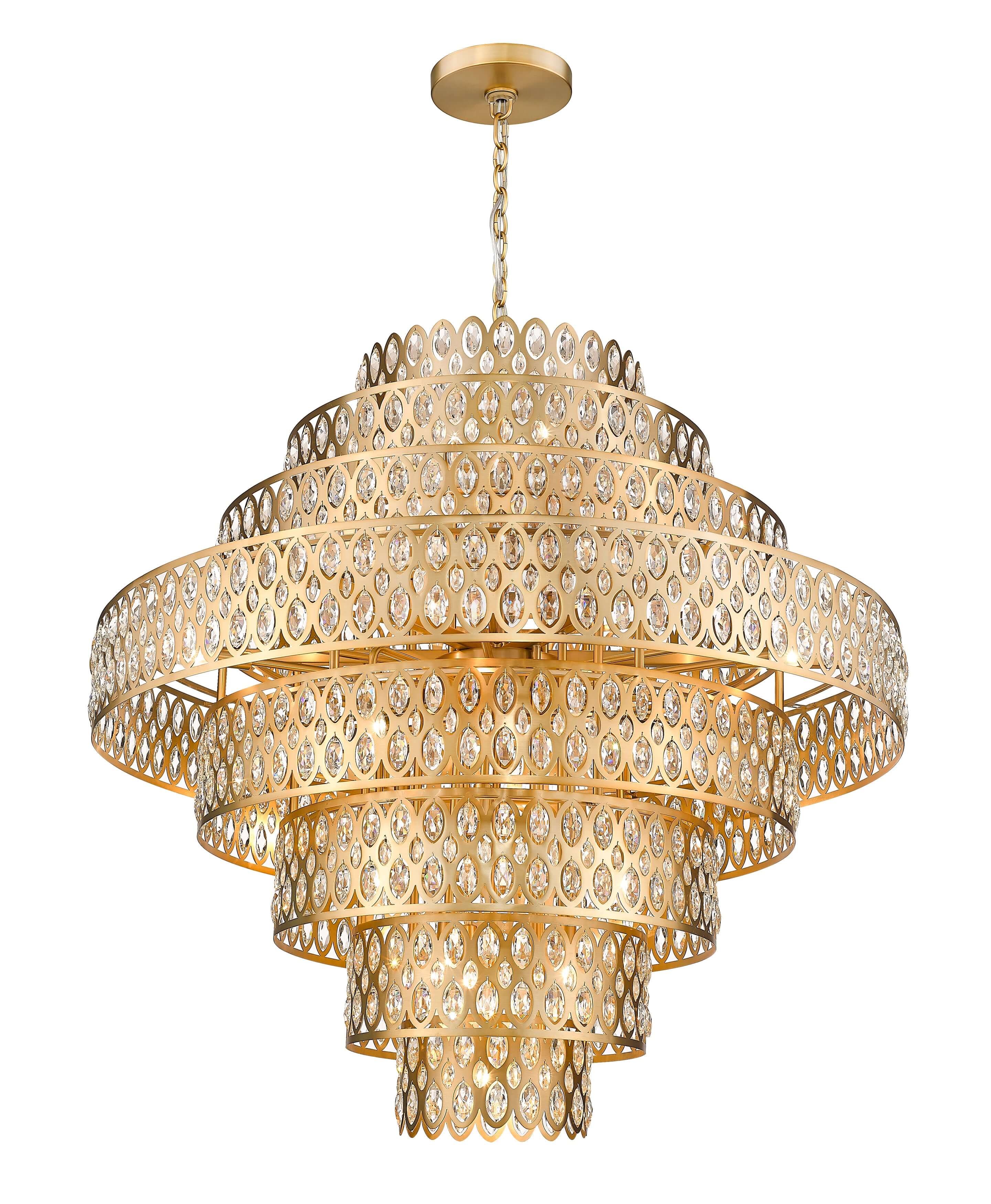 Dealey 25 Light Chandelier Heirloom Brass