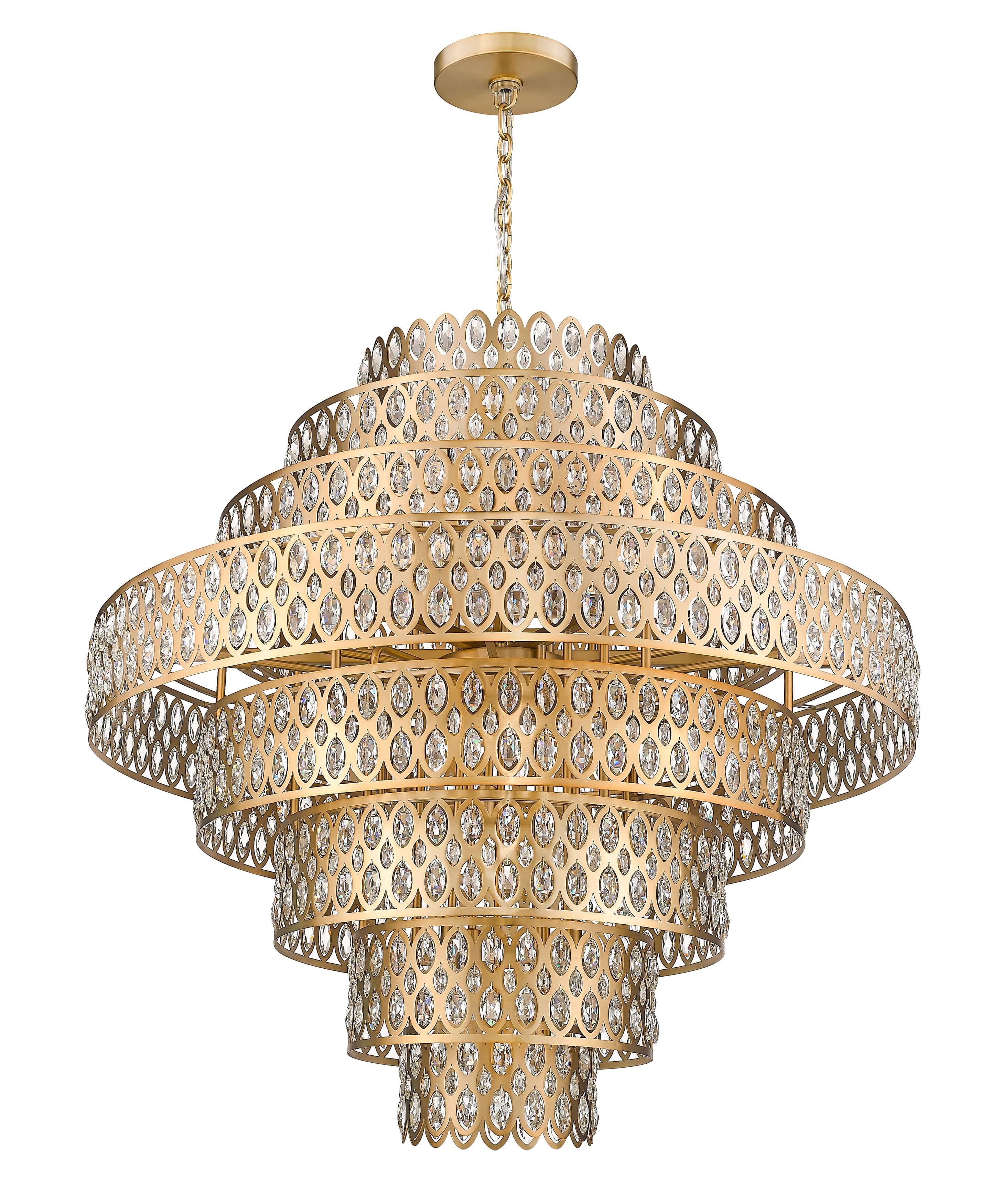 Dealey 25 Light Chandelier Heirloom Brass