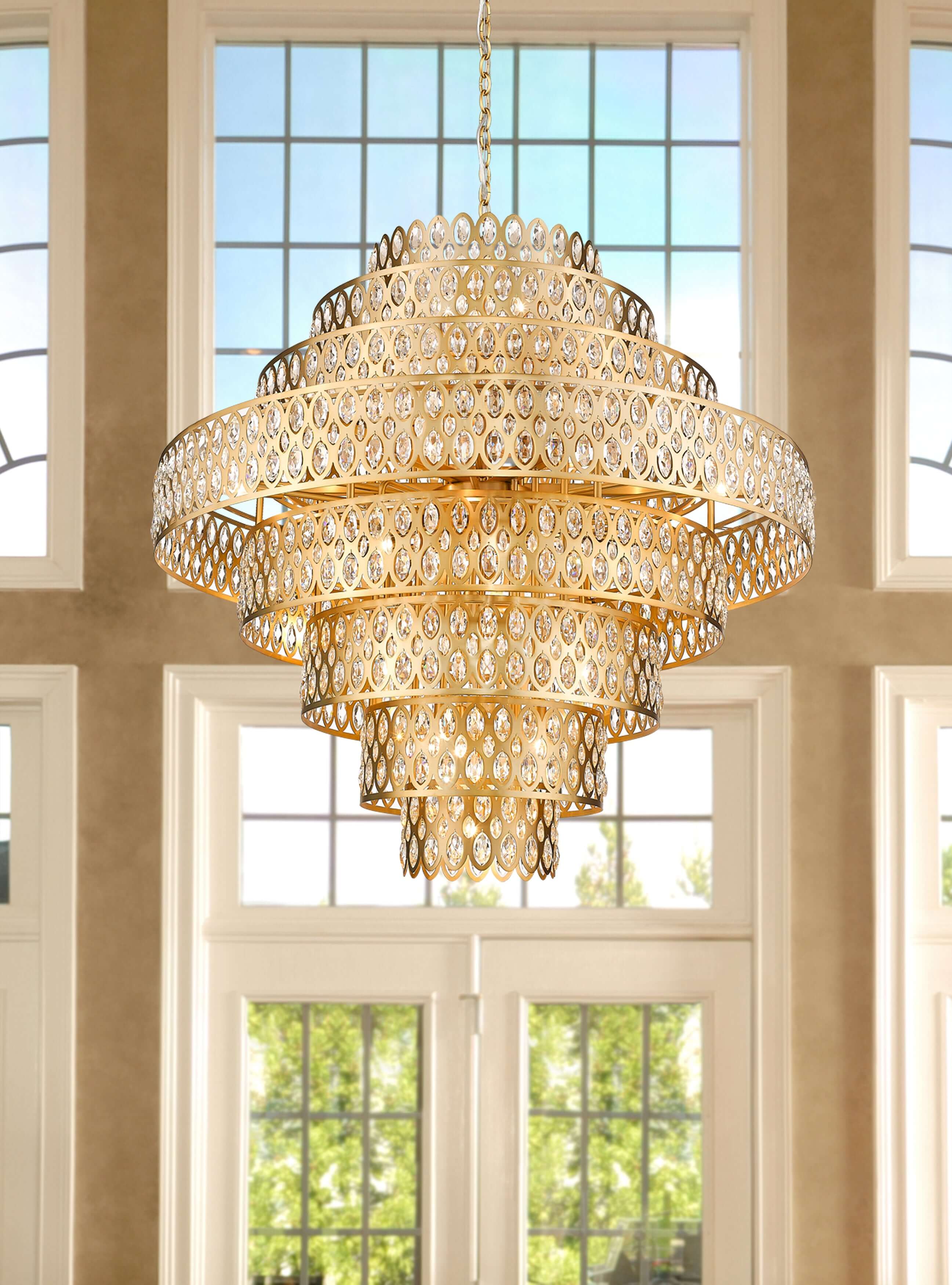 Dealey 25 Light Chandelier Heirloom Brass