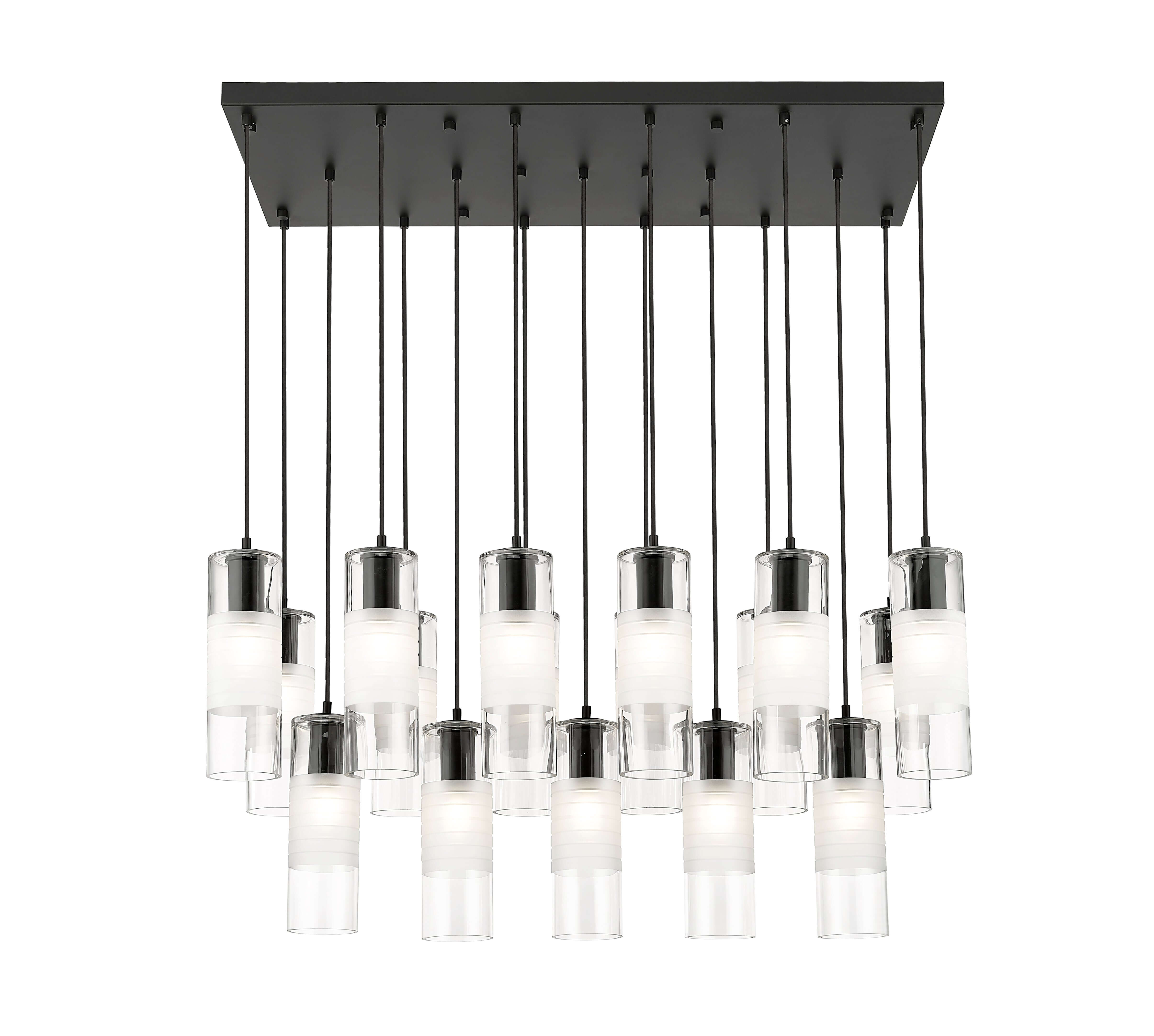 Alton 17 Light Linear Chandelier Matte Black