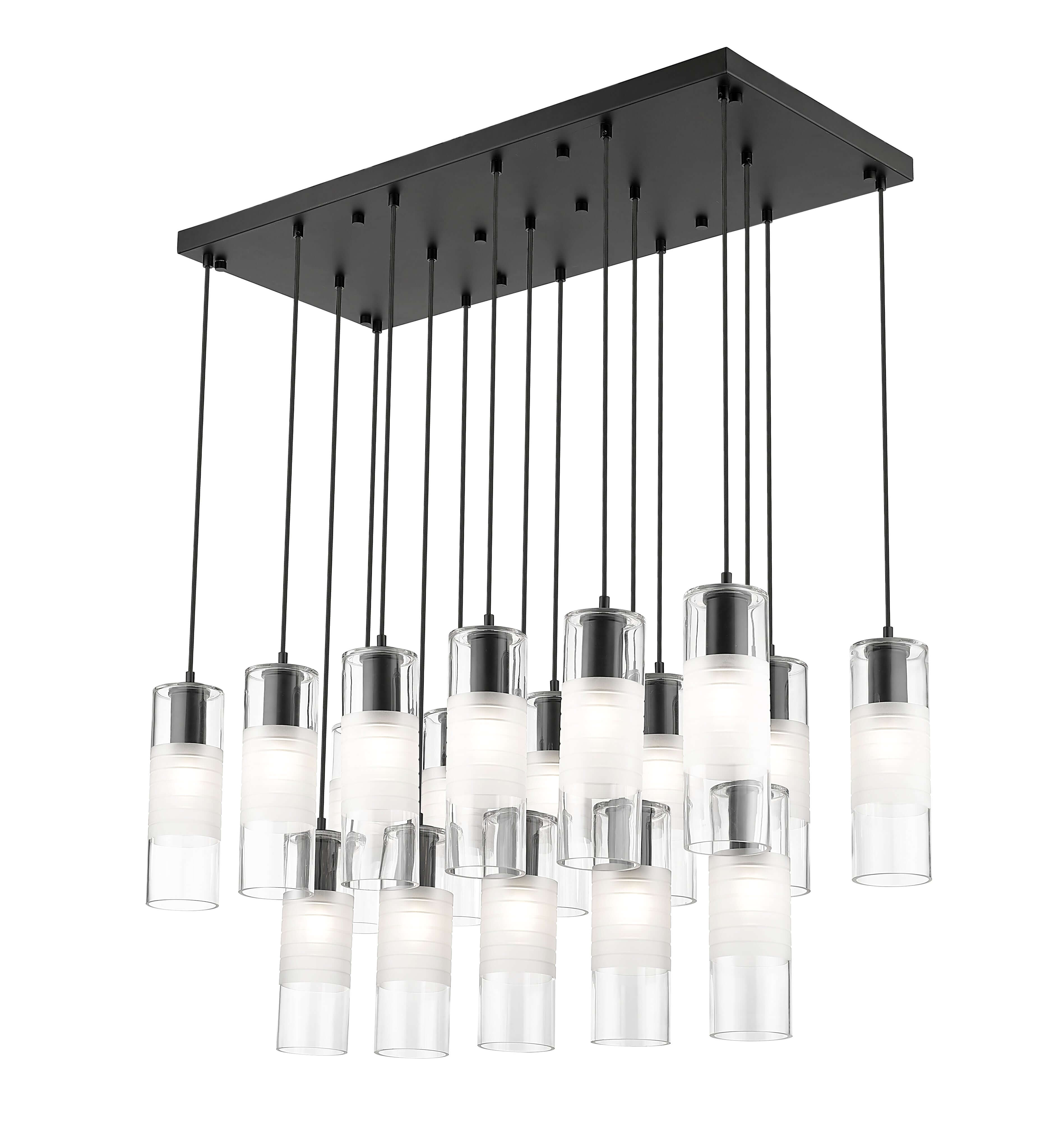 Alton 17 Light Linear Chandelier Matte Black