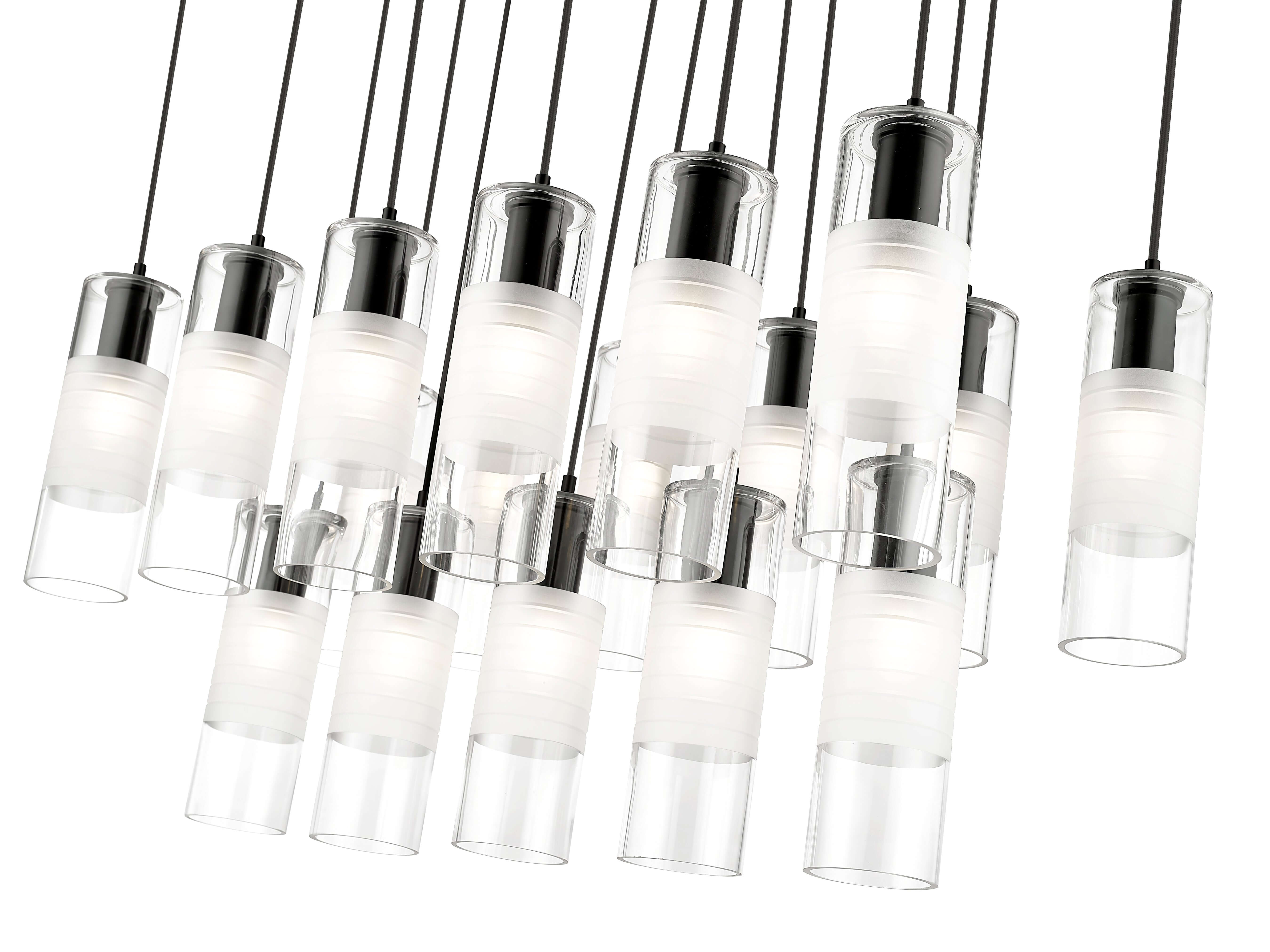 Alton 17 Light Linear Chandelier Matte Black