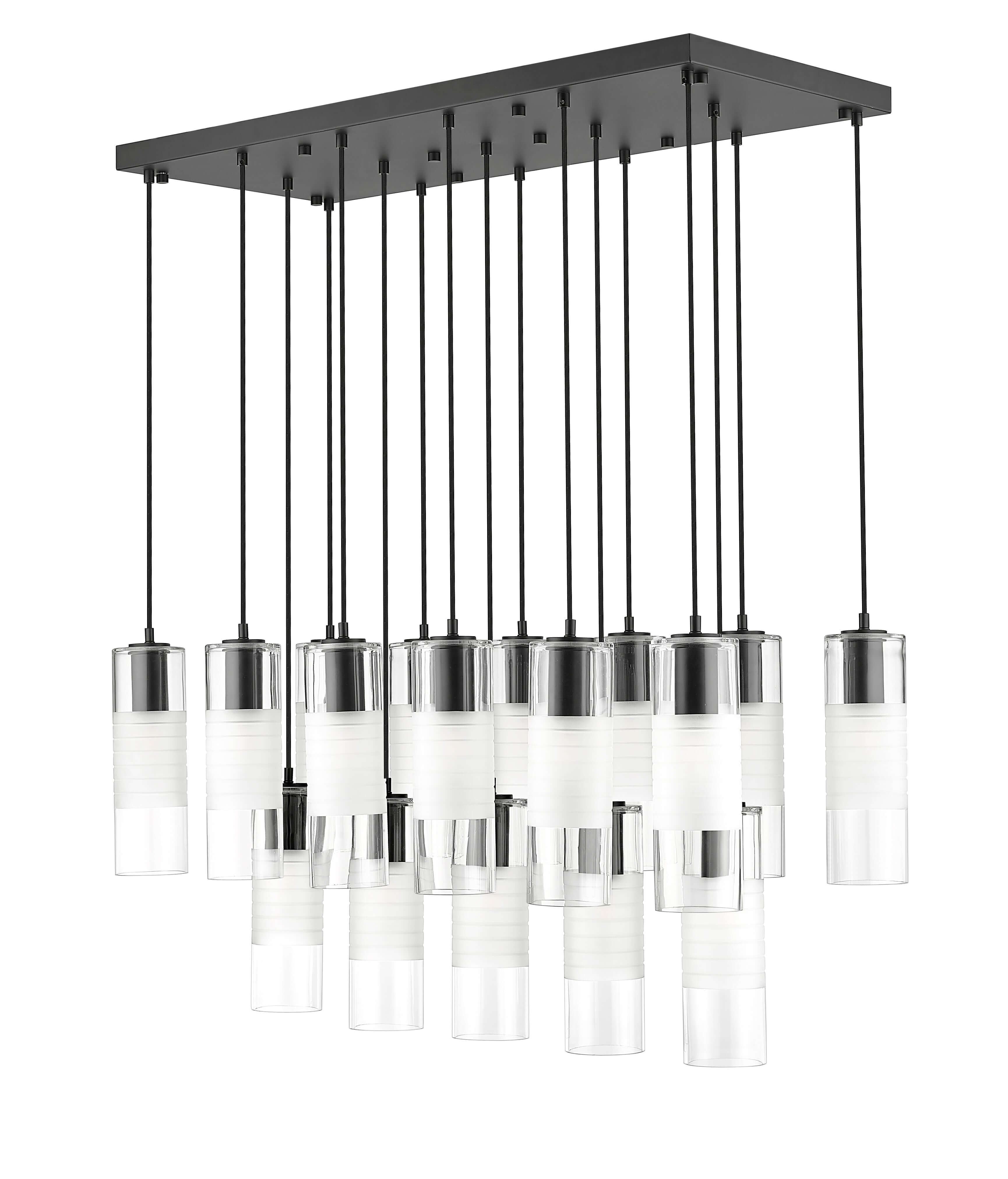 Alton 17 Light Linear Chandelier Matte Black