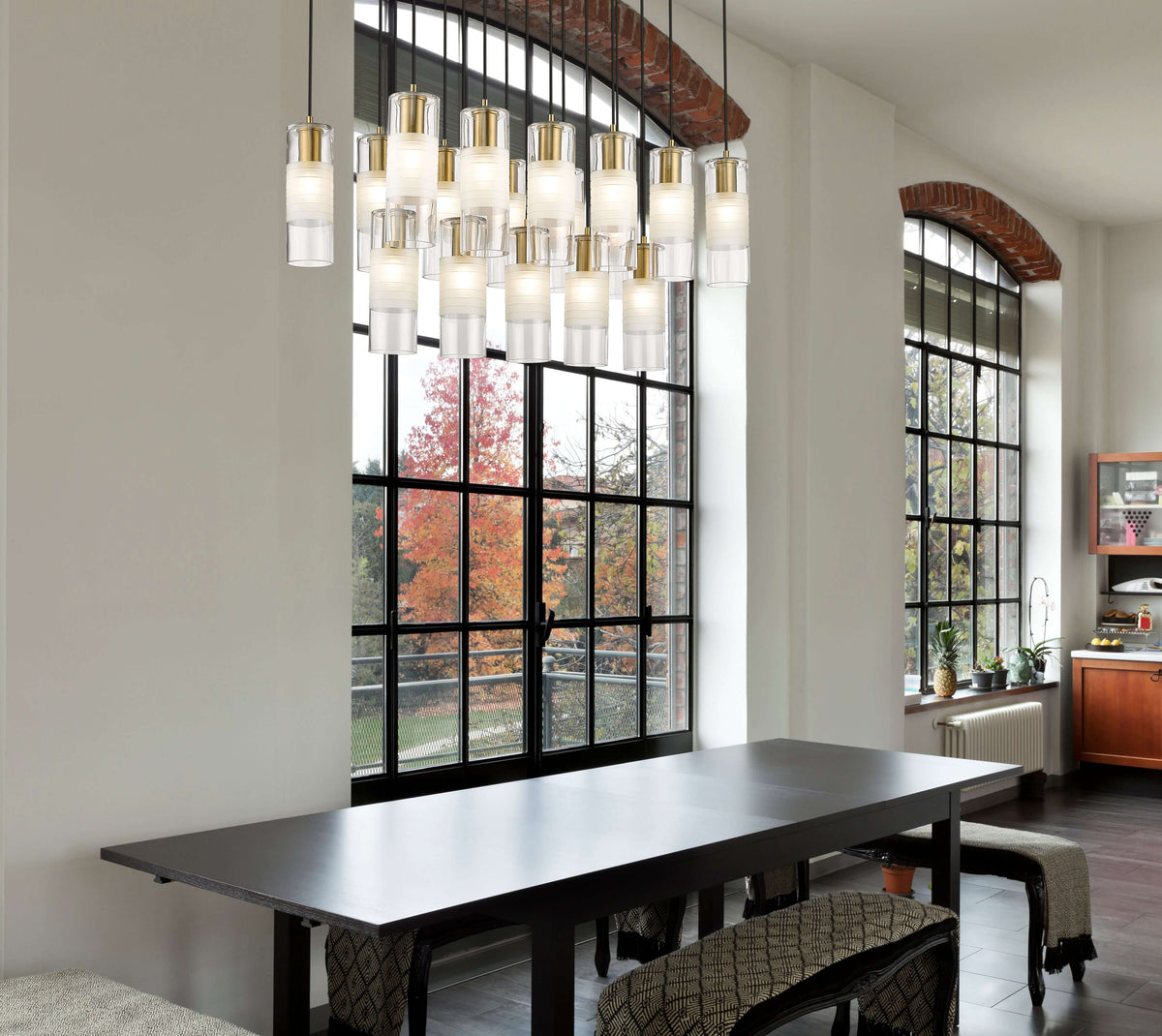 Alton 17 Light Linear Chandelier Modern Gold