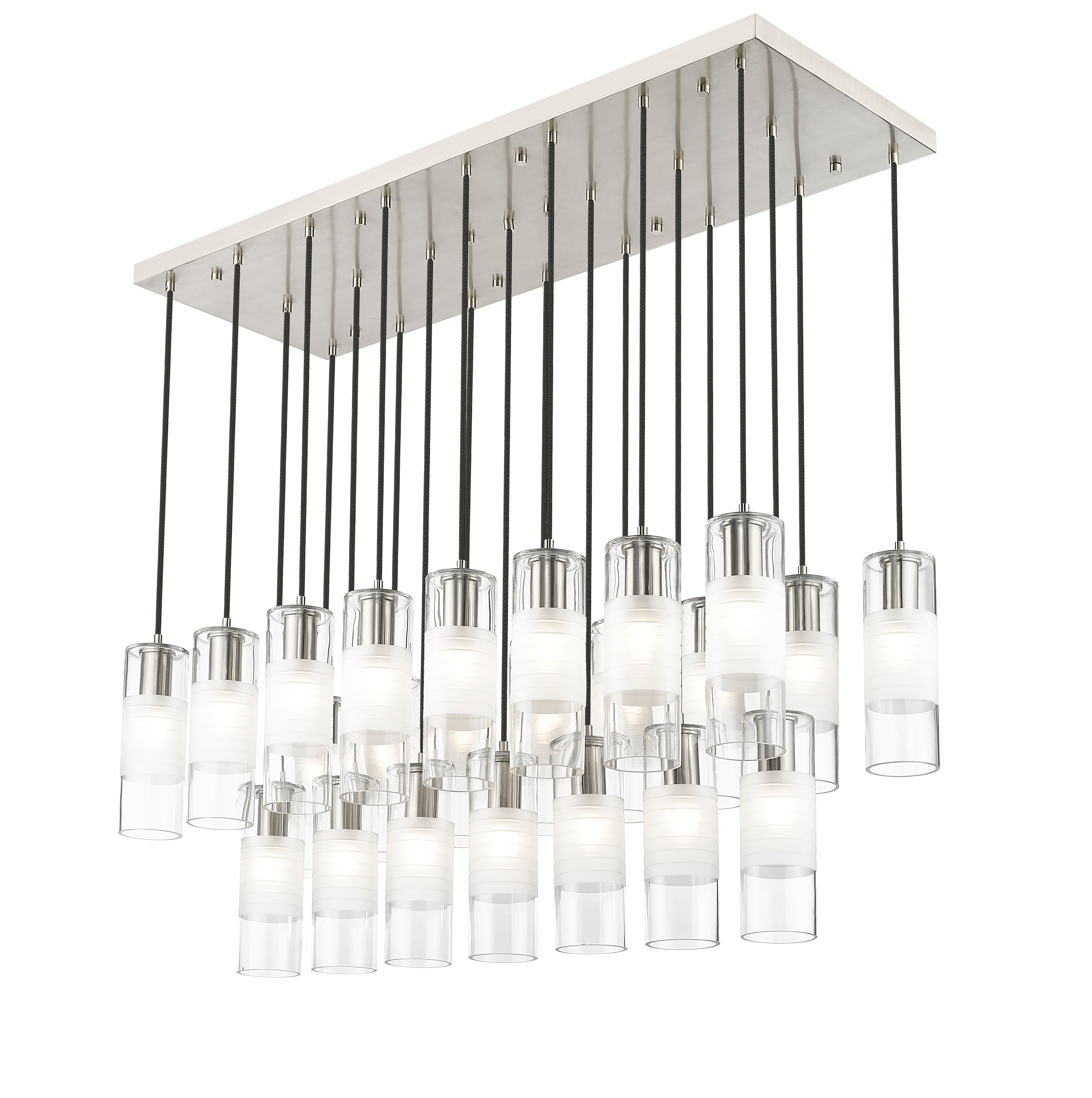 Alton 23 Light Linear Chandelier Brushed Nickel