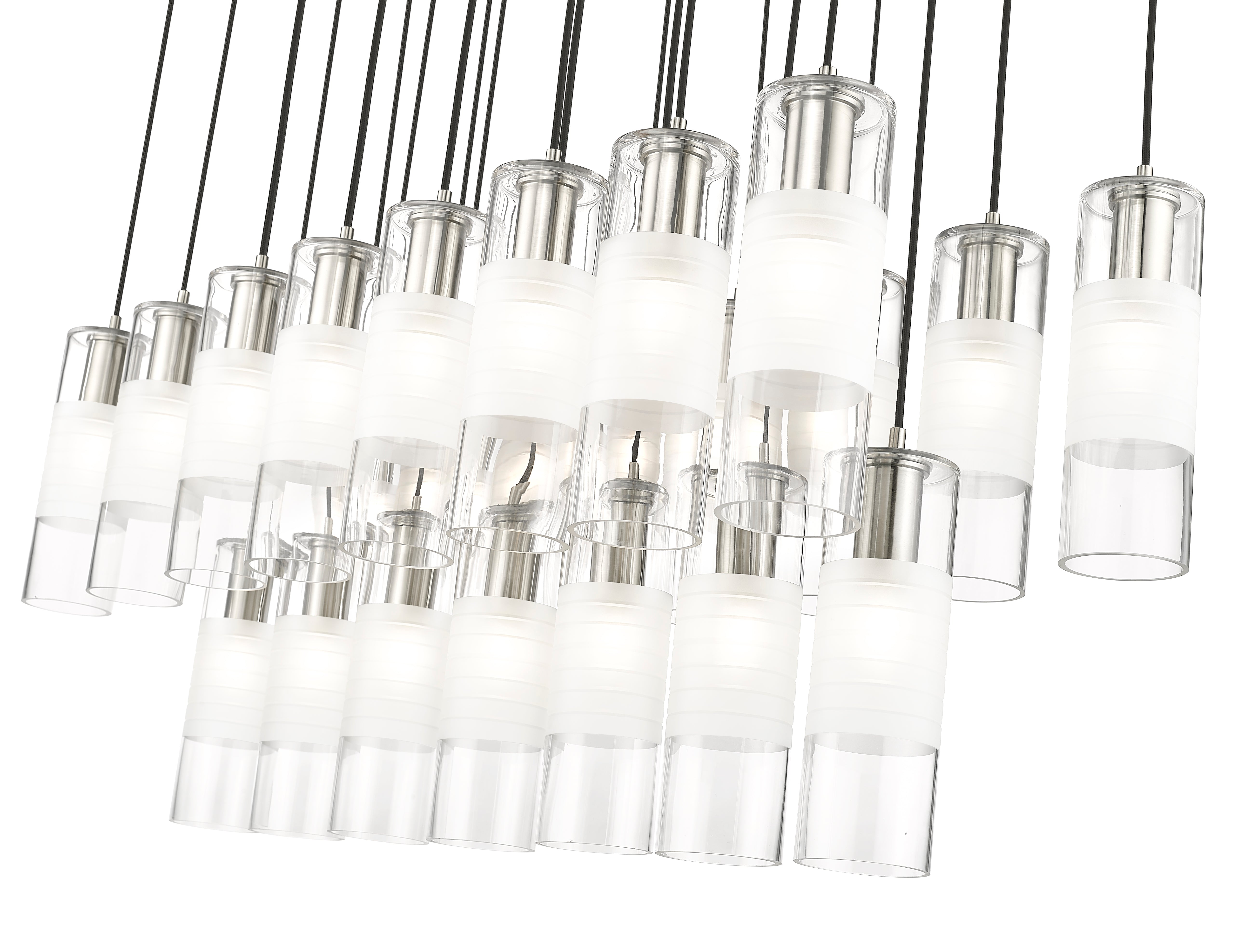 Alton 23 Light Linear Chandelier Brushed Nickel