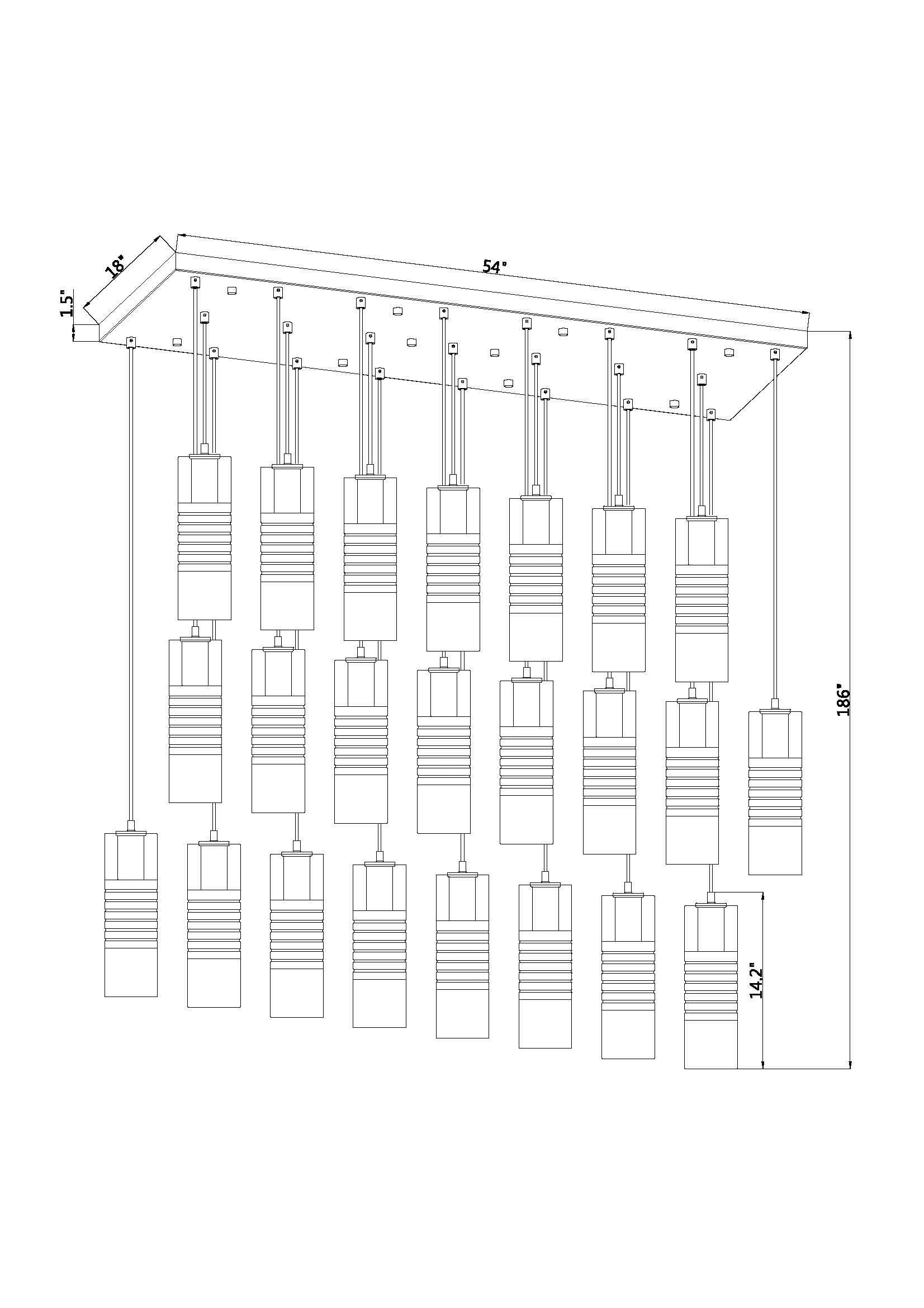 Alton 23 Light Linear Chandelier Brushed Nickel