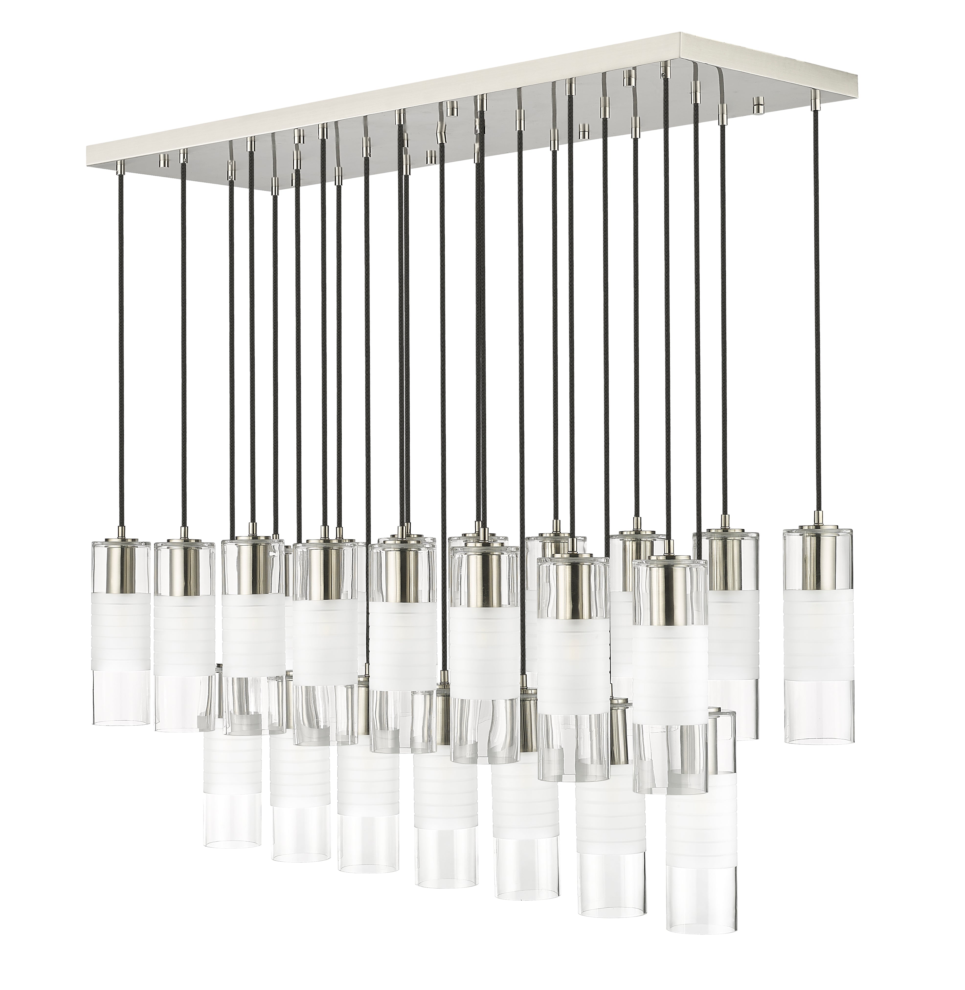 Alton 23 Light Linear Chandelier Brushed Nickel