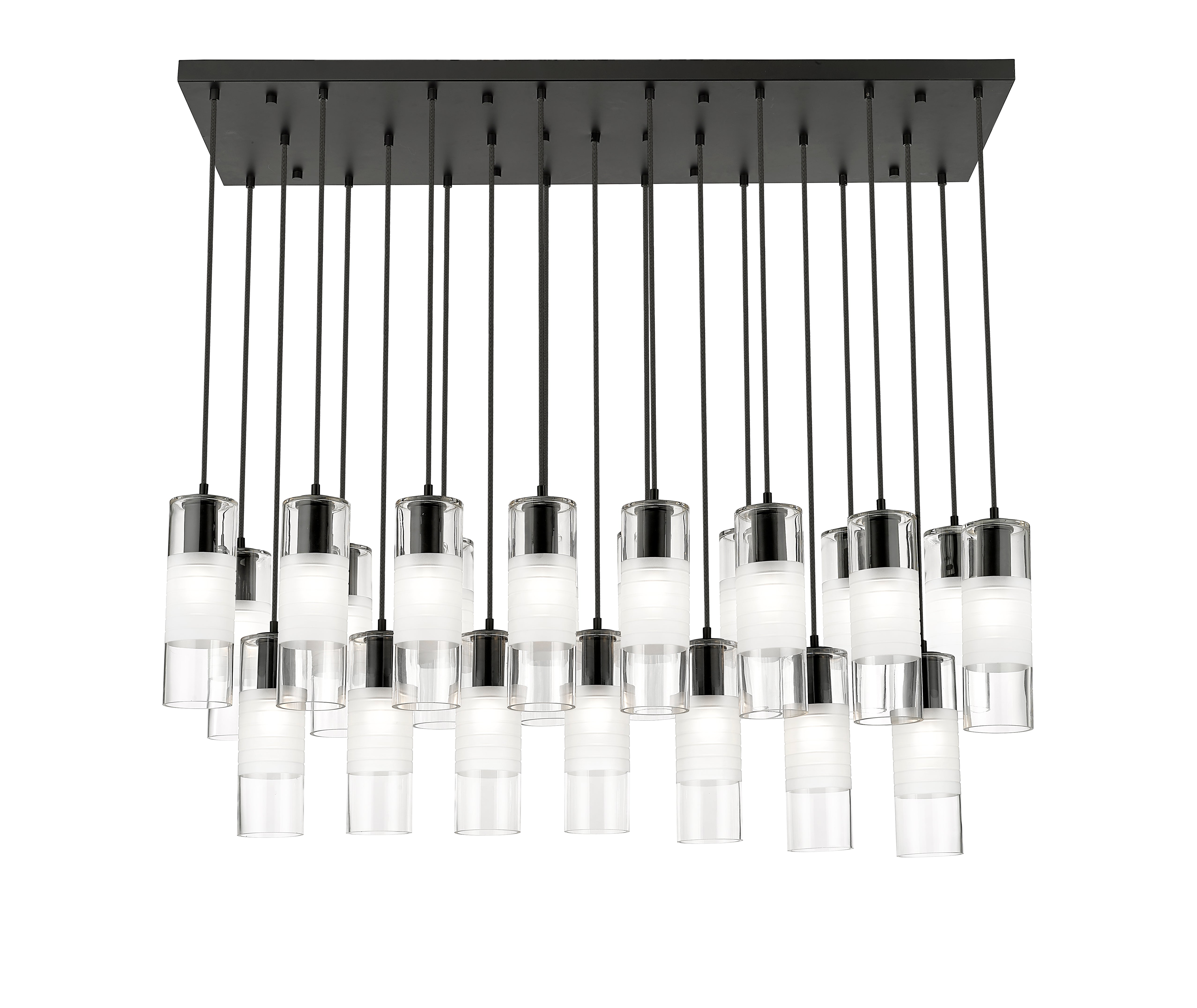 Alton 23 Light Linear Chandelier Matte Black