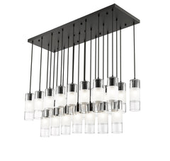 Alton 23 Light Linear Chandelier Matte Black