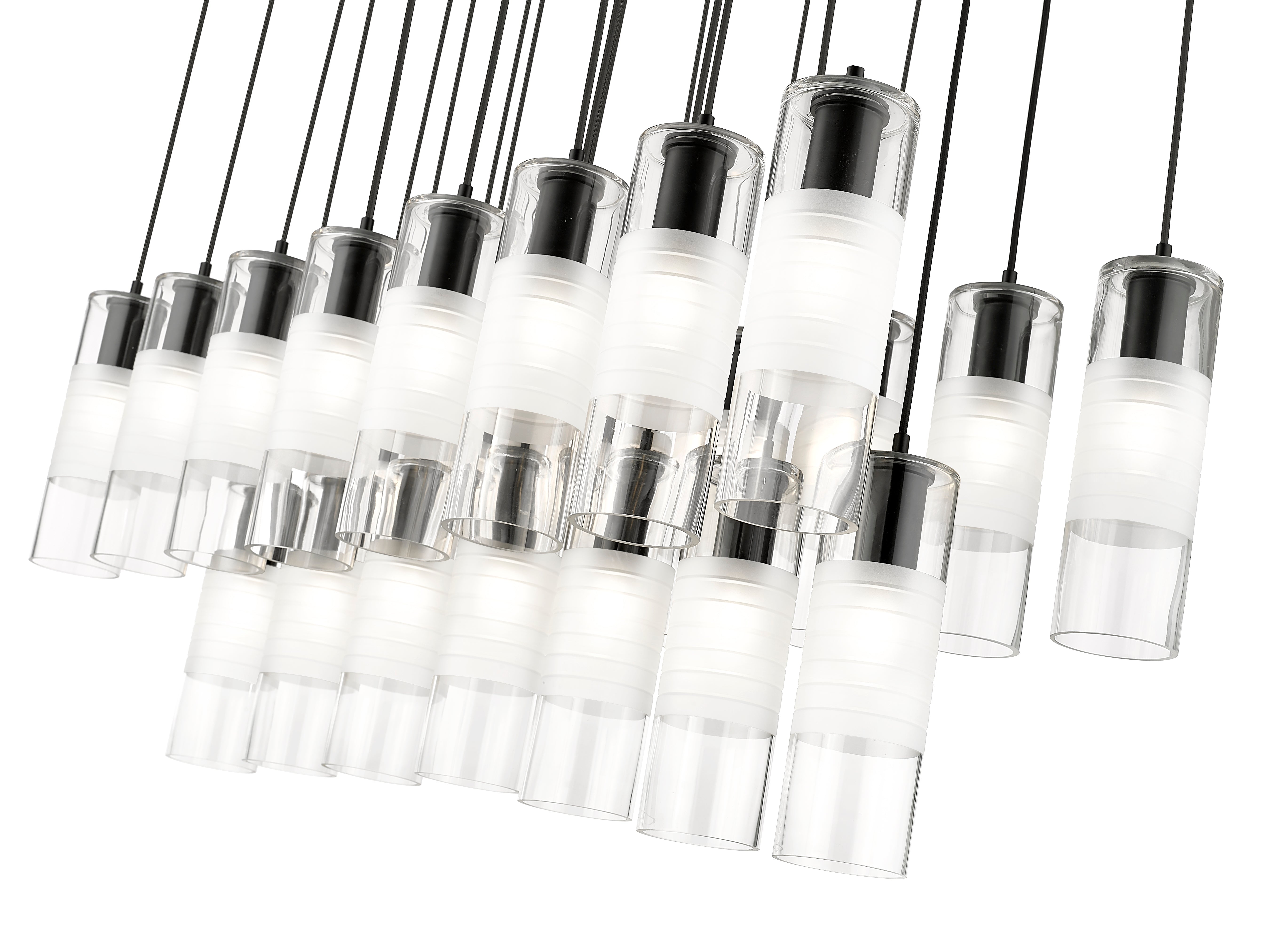 Alton 23 Light Linear Chandelier Matte Black
