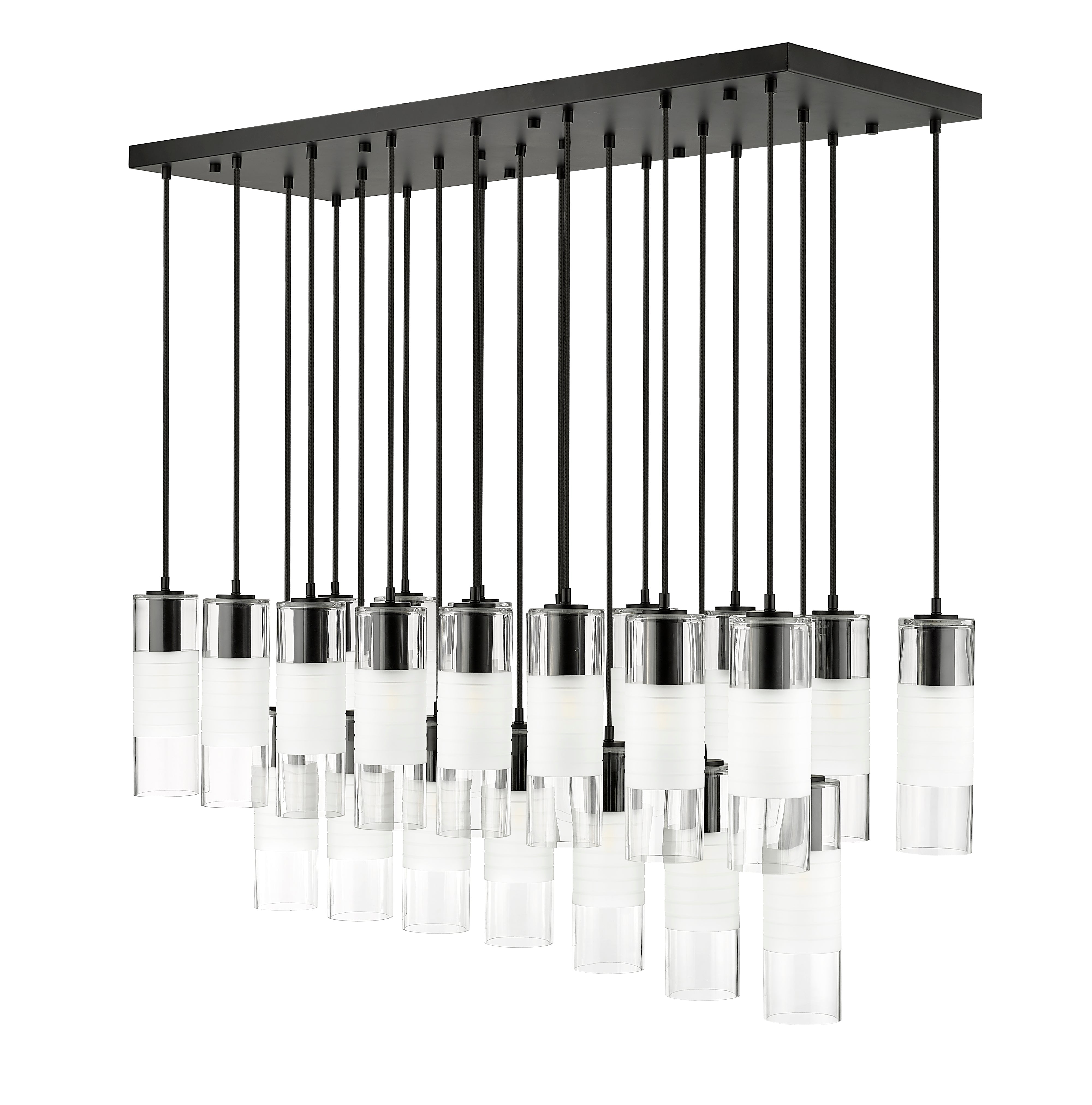 Alton 23 Light Linear Chandelier Matte Black